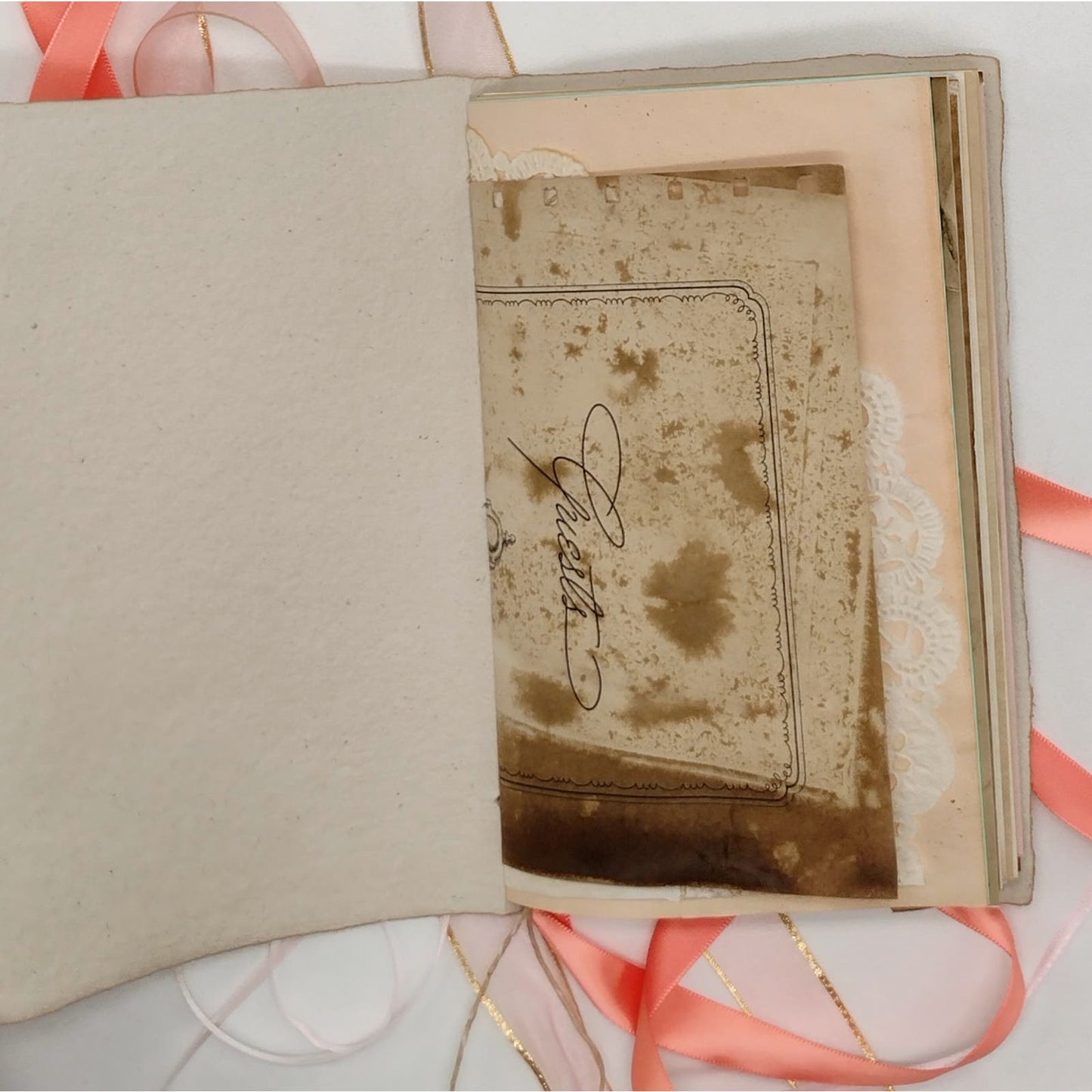 Beige Cover Naked Single Signature Junk Journal