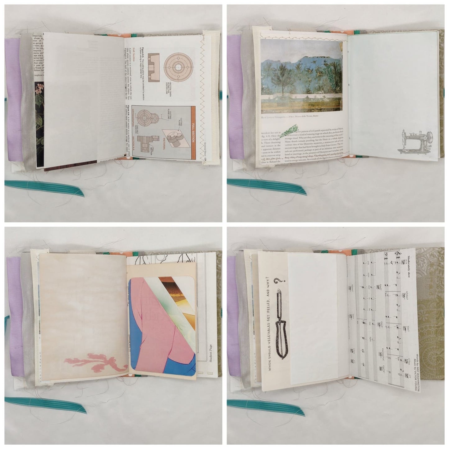 Eclectic Junk Journal 16, Handmade Recycled Journal, Mixed Media Journal