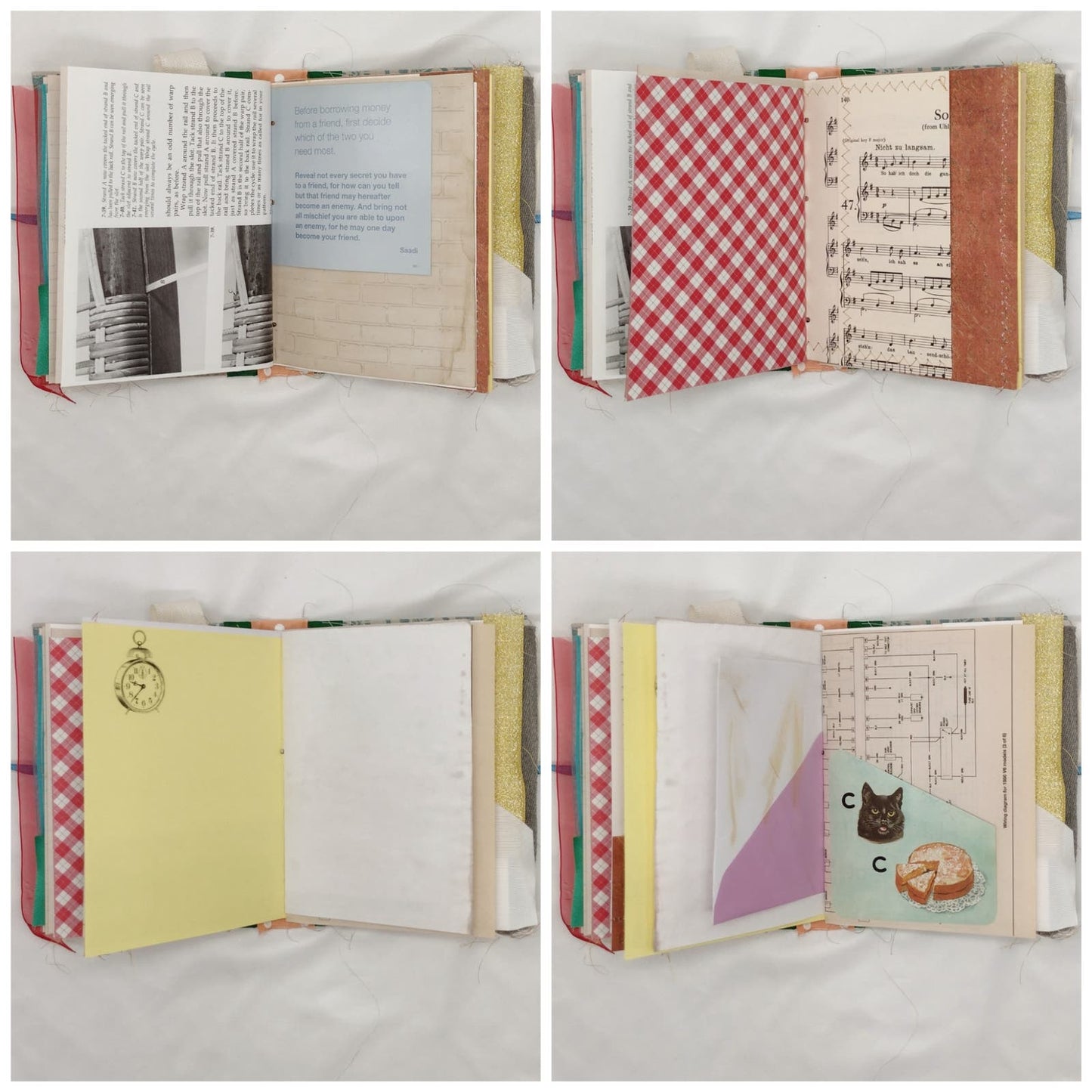 Eclectic Junk Journal 7, Handmade Recycled Journal, Mixed Media Journal