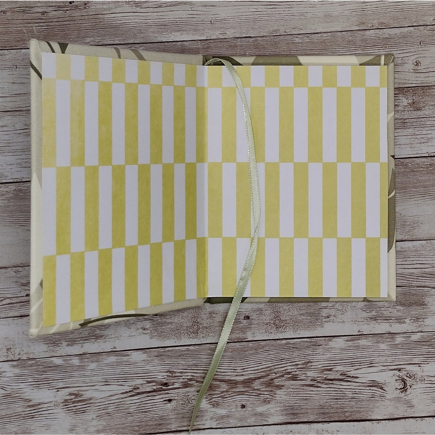 Green Fabric Cover Journal, Repurposed Book Journal, Rebound Book Notebook