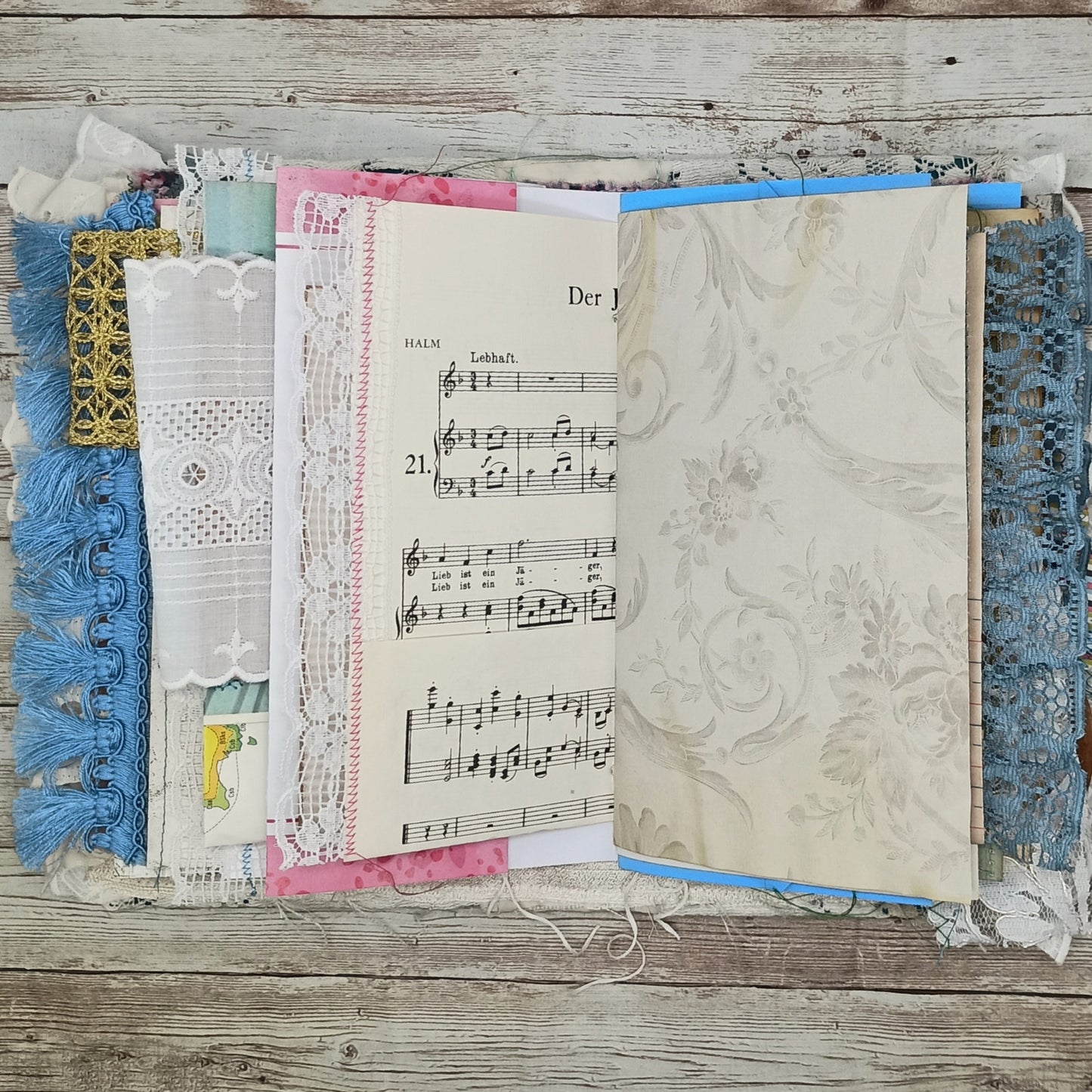 Turquoise Embellished Junk Journal: Flowers, Birds and Butterflies (Love WYD)