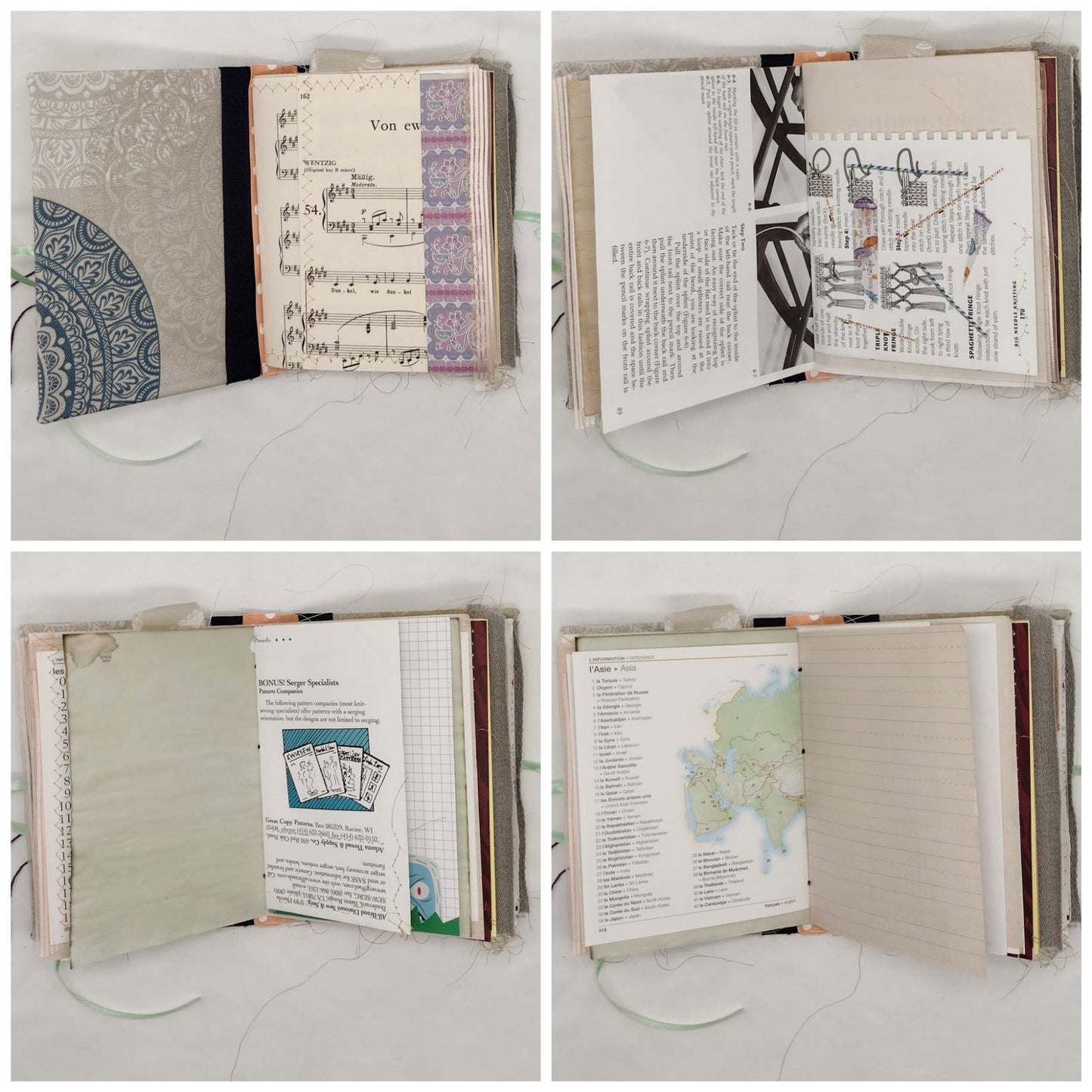 Eclectic Junk Journal 2, Handmade Recycled Journal, Mixed Media Journal