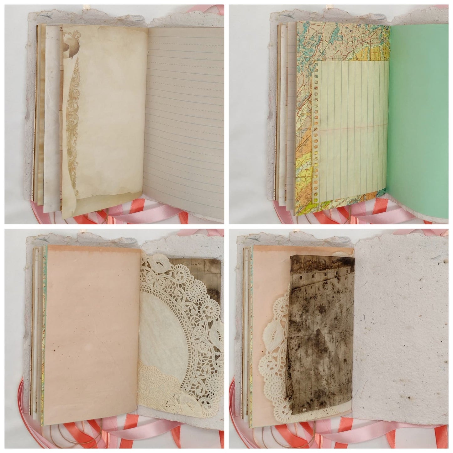 Floral Pink Cover Naked Single Signature Junk Journal