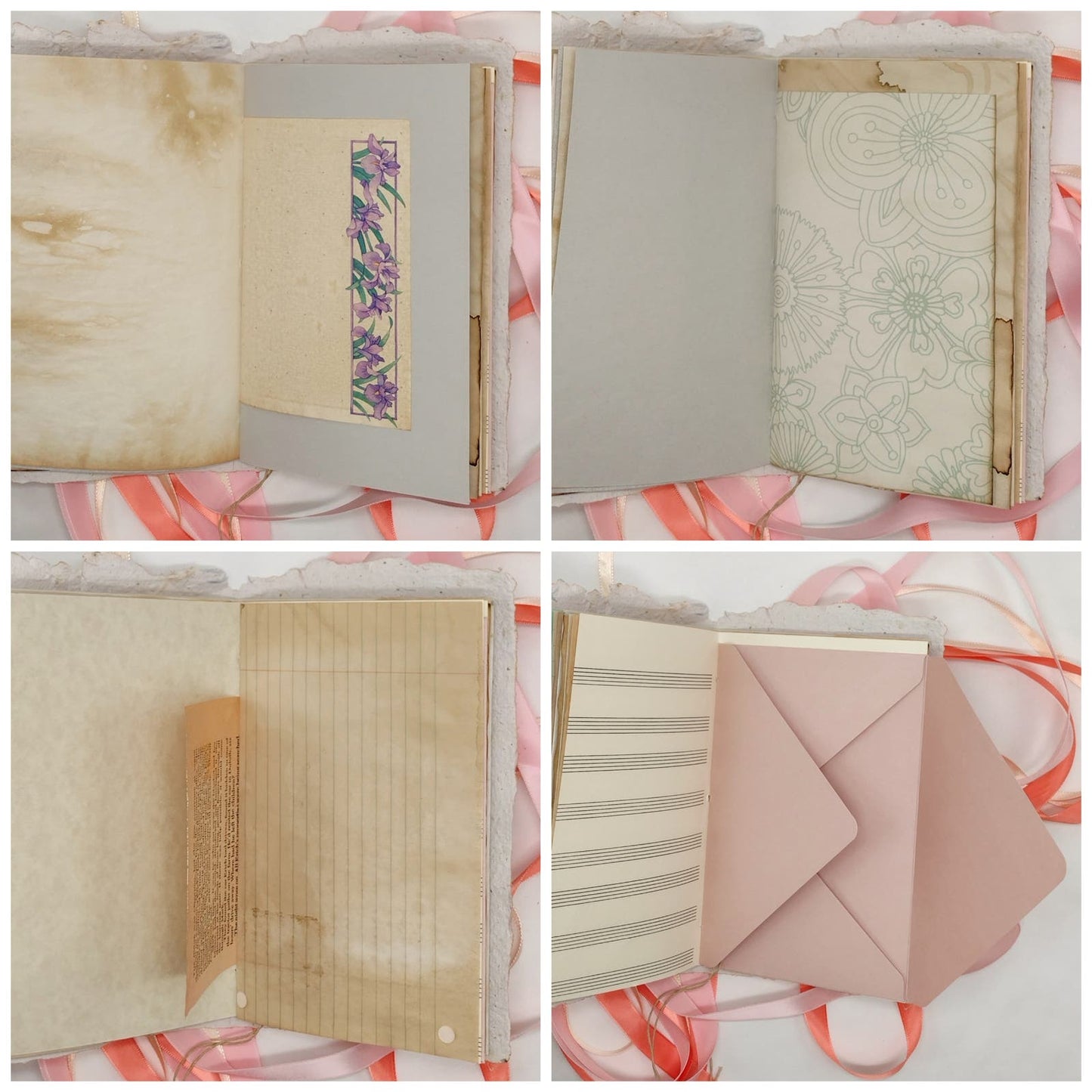 Floral Pink Cover Naked Single Signature Junk Journal