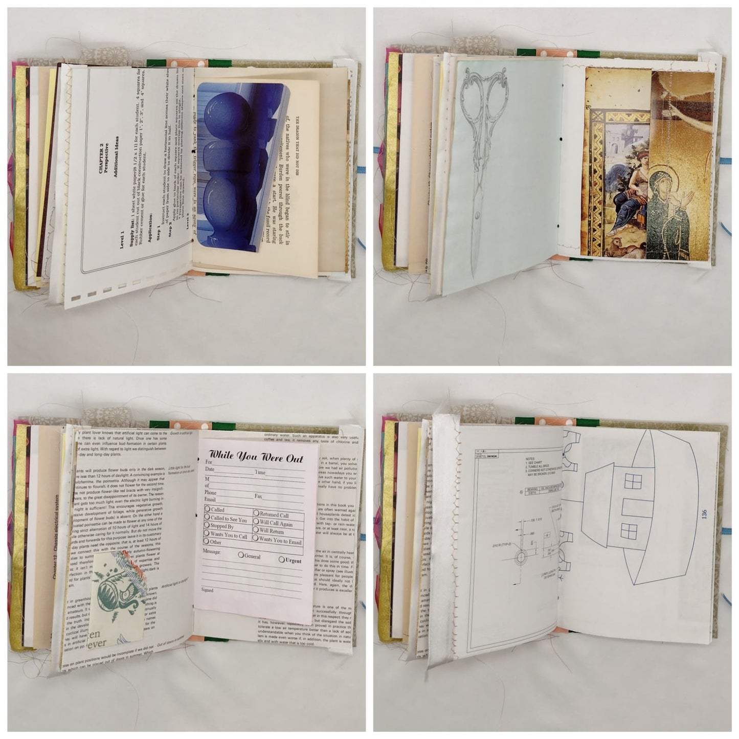 Eclectic Junk Journal 1, Handmade Recycled Journal, Mixed Media Journal