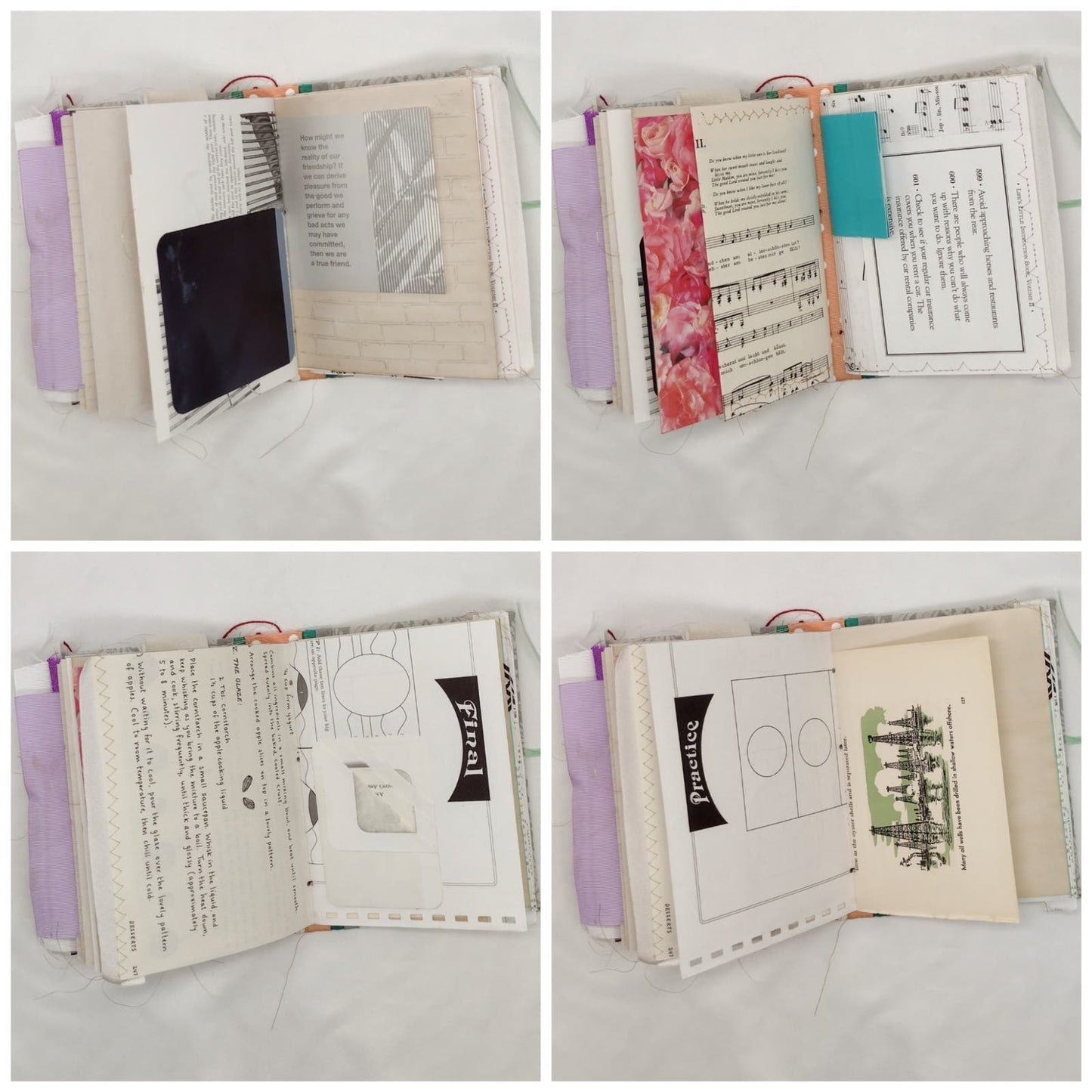 Eclectic Junk Journal 14, Handmade Recycled Journal, Mixed Media Journal