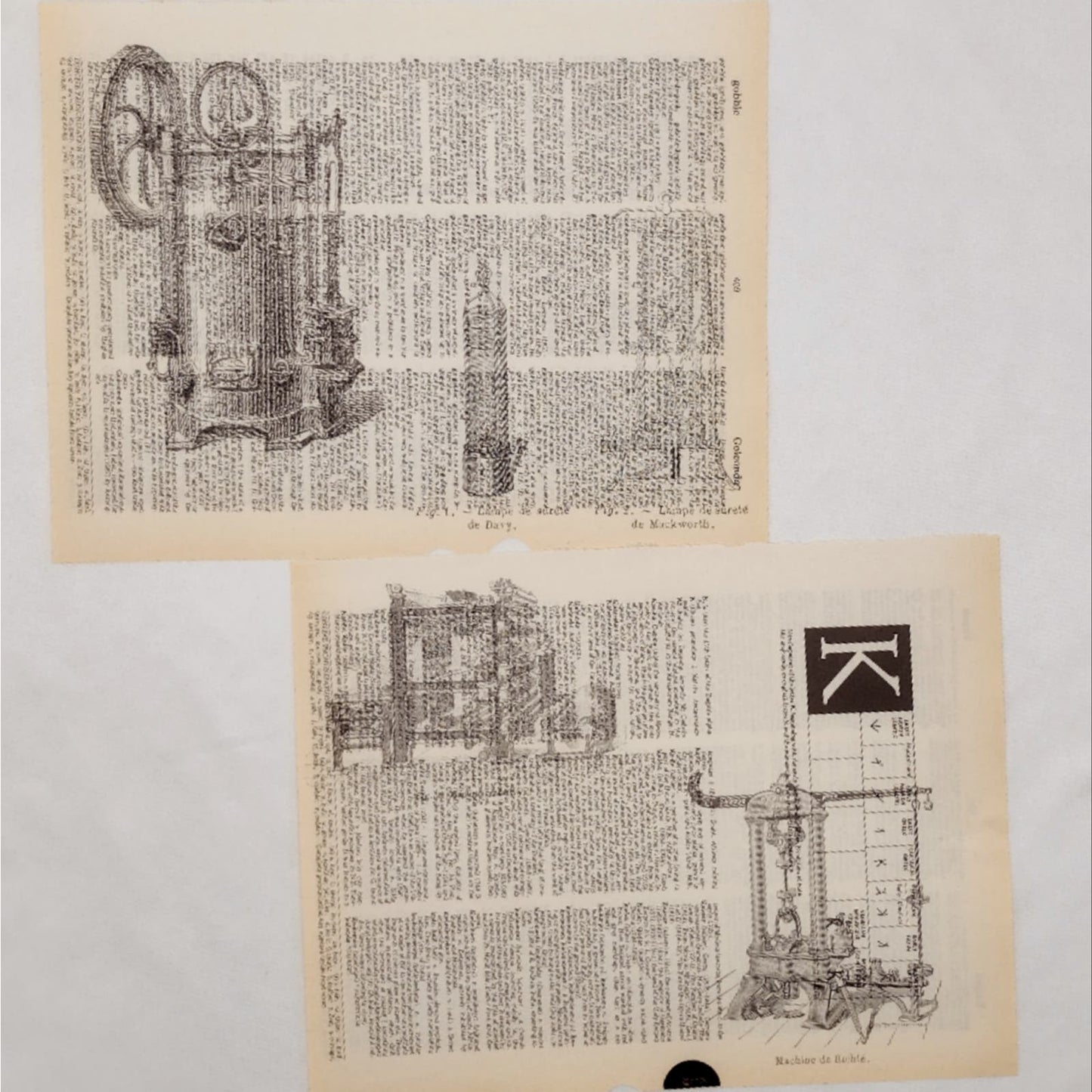 Old Machine Dictionary Prints, Antique Machinery Prints, Book Page Prints