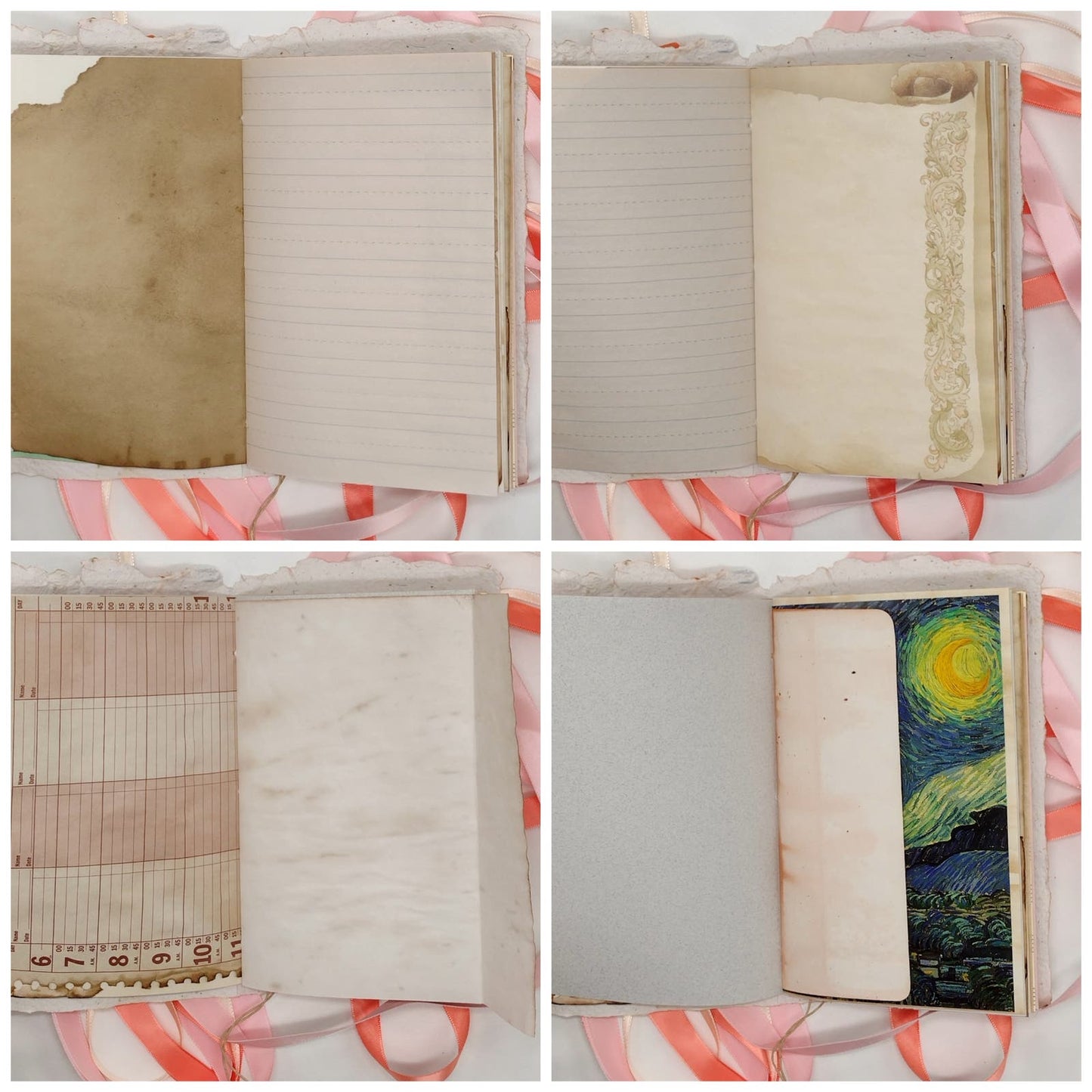 Floral Pink Cover Naked Single Signature Junk Journal