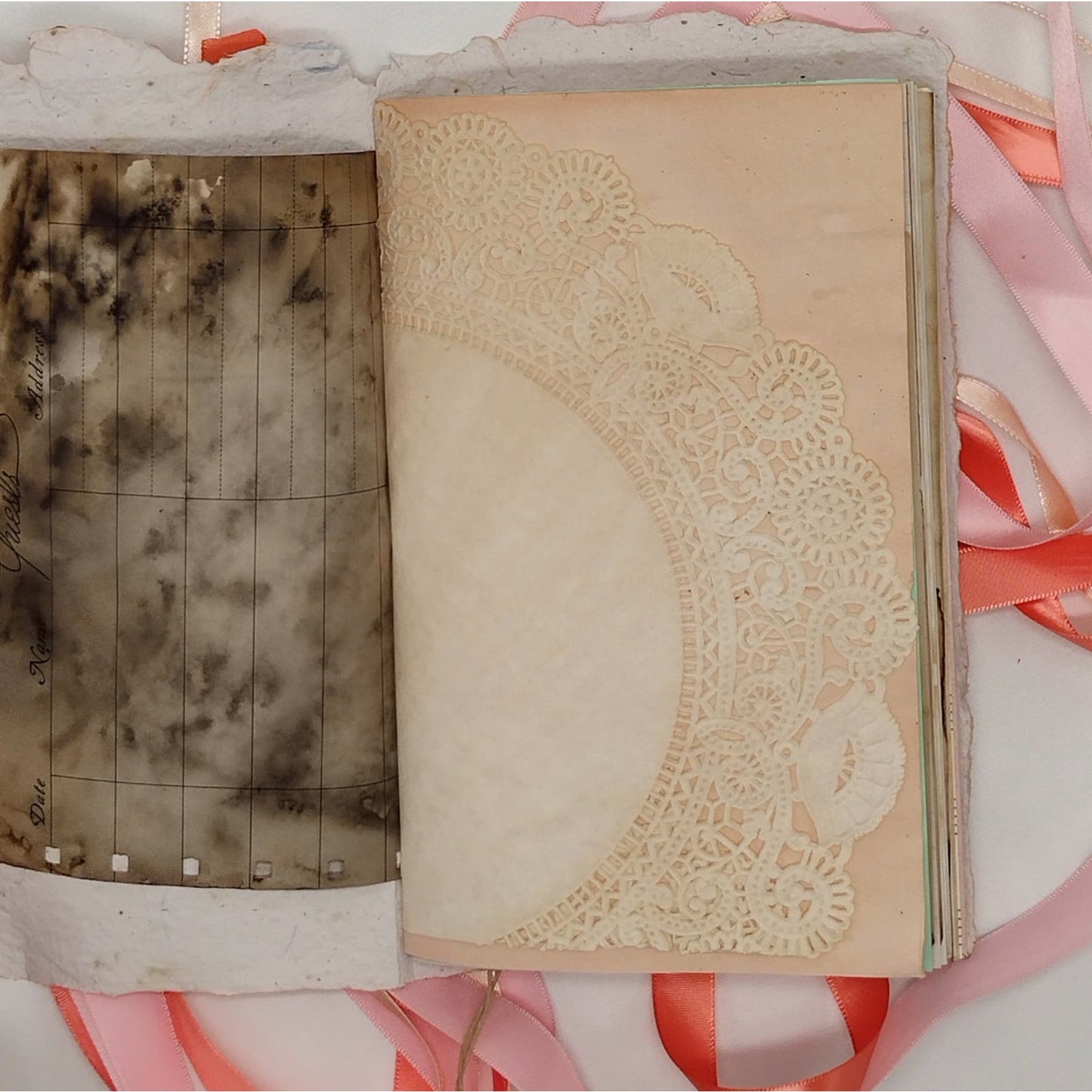 Floral Pink Cover Naked Single Signature Junk Journal