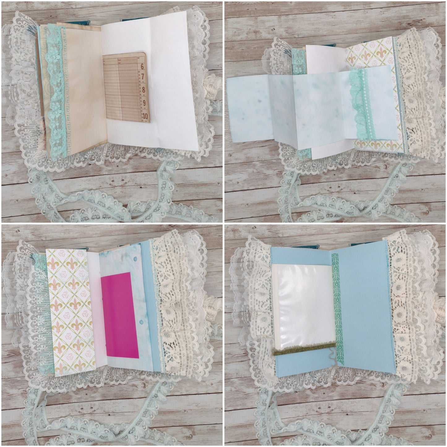 Turquoise Embellished Junk Journal: Flowers, Birds and Butterflies (Explore)