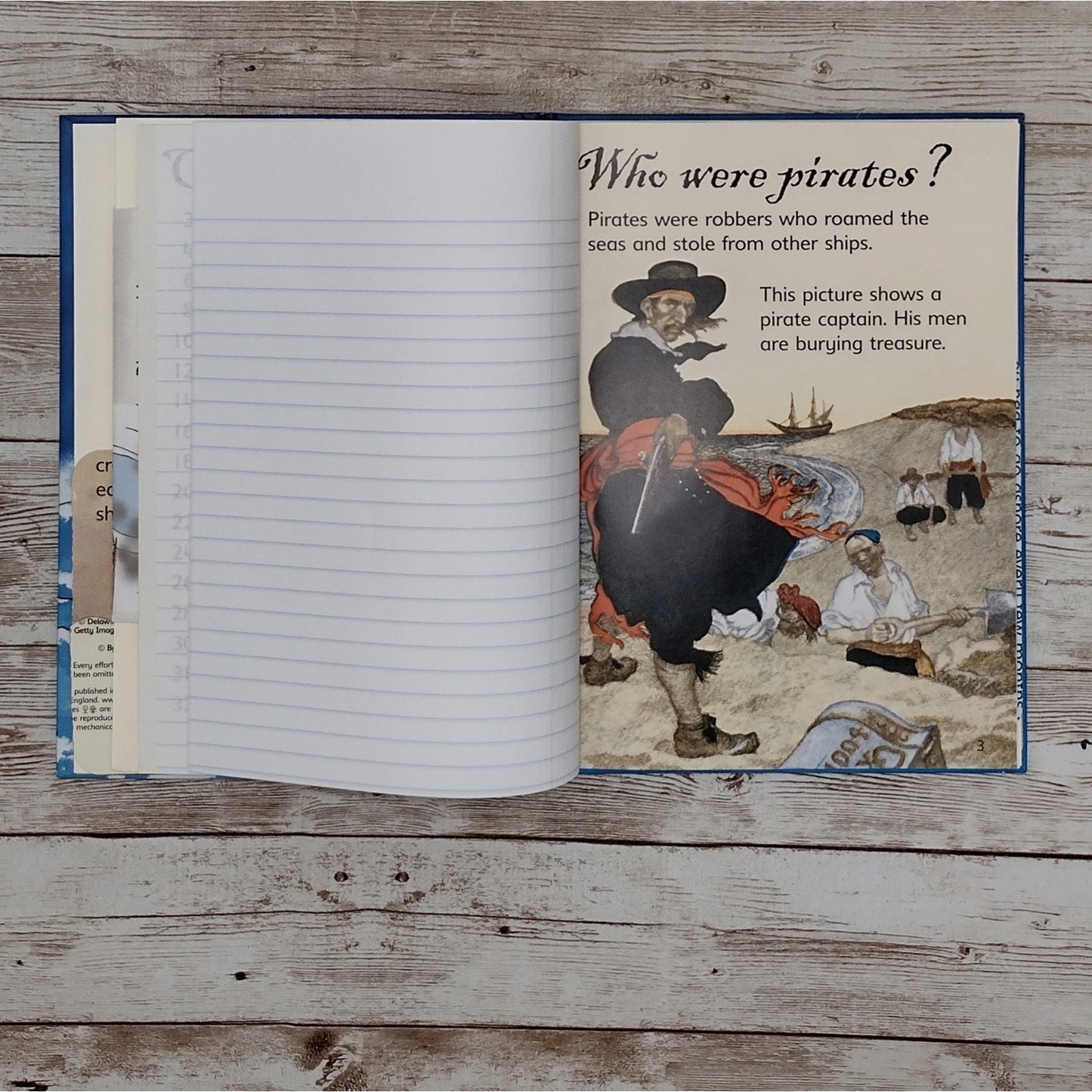 Pirates Rebound Book Journal, Repurposed Children's Book, Upcycled Notebook