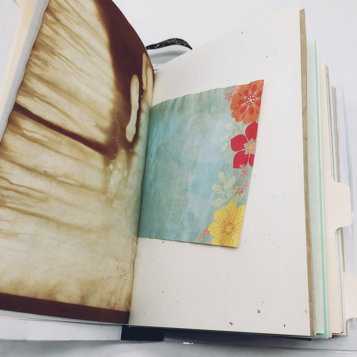 Junk Journal with Protective Cover, Handmade Mixed Media Journal