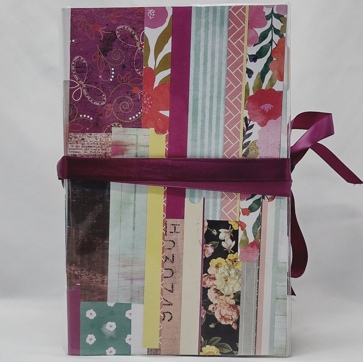 Junk Journal with Protective Cover, Handmade Mixed Media Journal