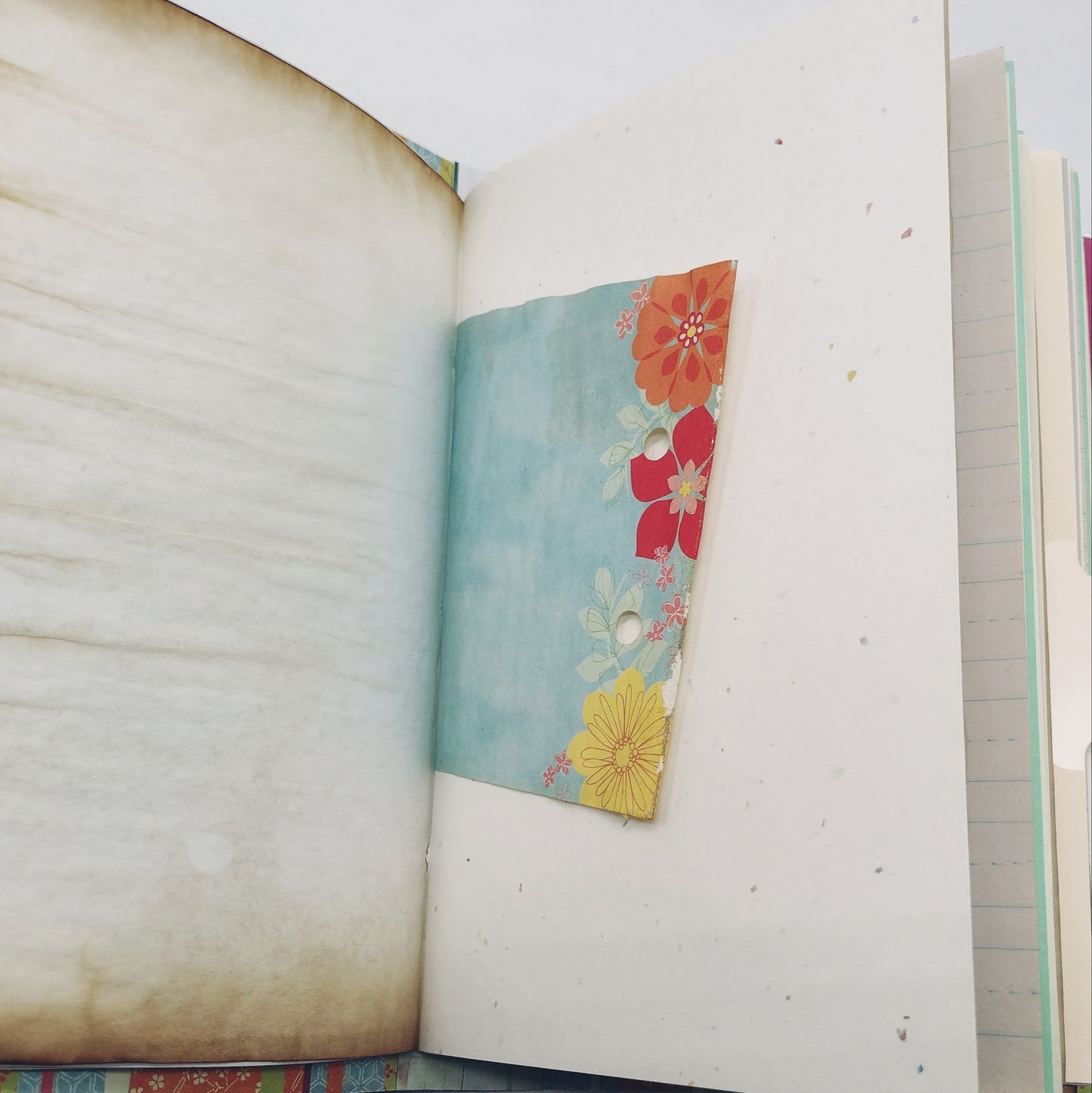 Junk Journal with Protective Cover, Handmade Mixed Media Journal