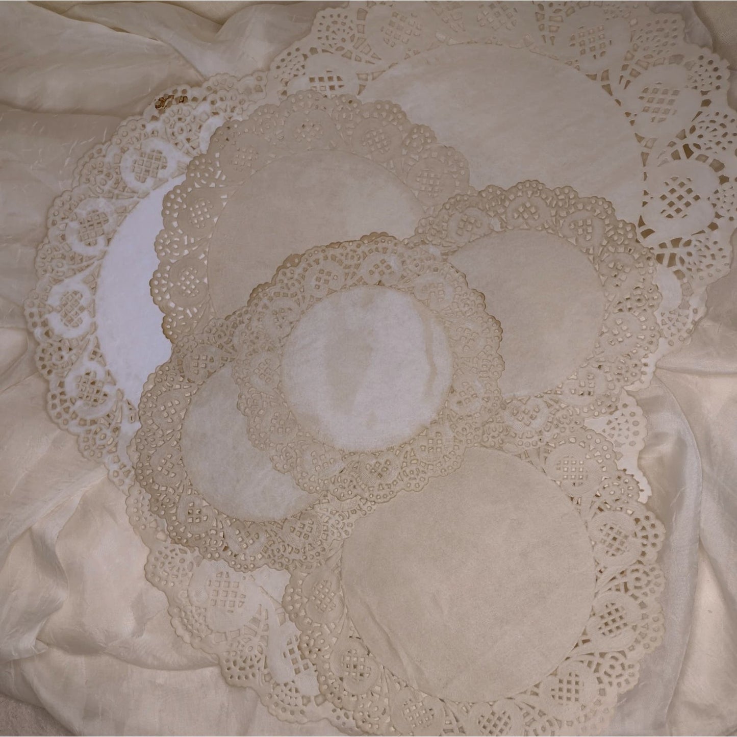 9 Coffee Stained Paper Doilies