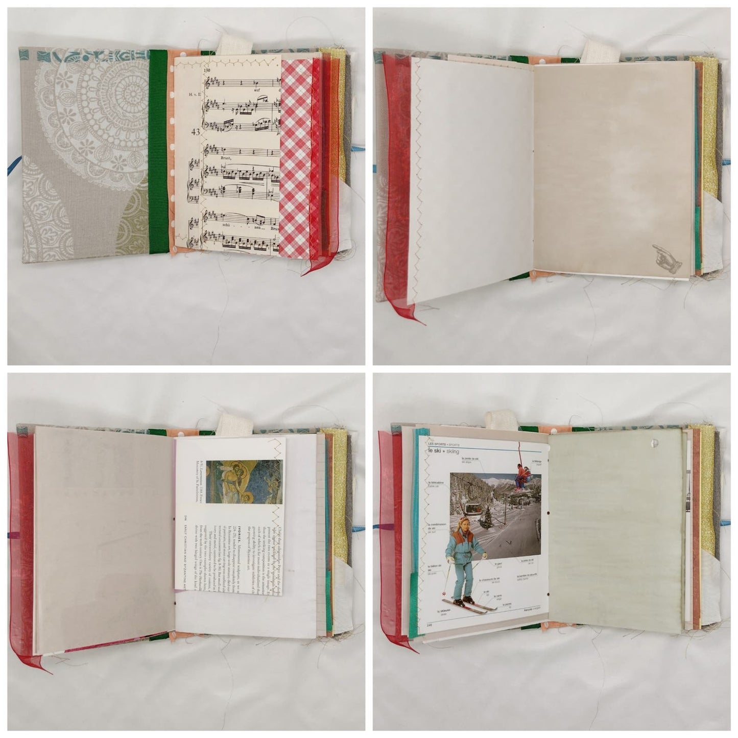 Eclectic Junk Journal 7, Handmade Recycled Journal, Mixed Media Journal