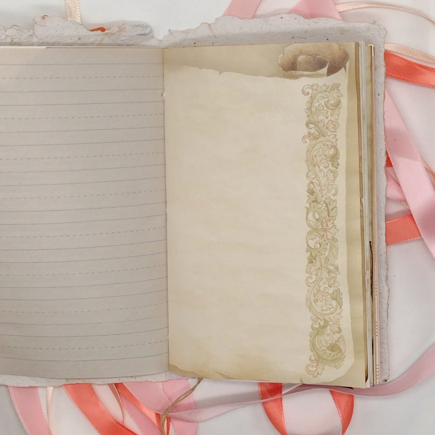 Floral Pink Cover Naked Single Signature Junk Journal