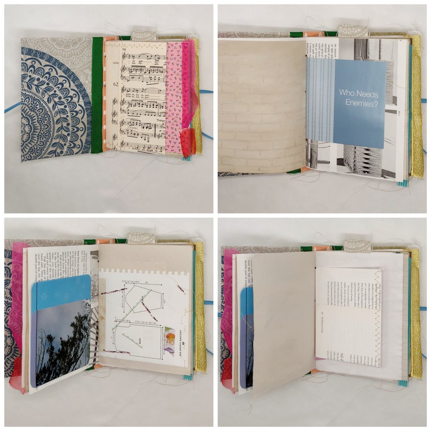 Eclectic Junk Journal 1, Handmade Recycled Journal, Mixed Media Journal