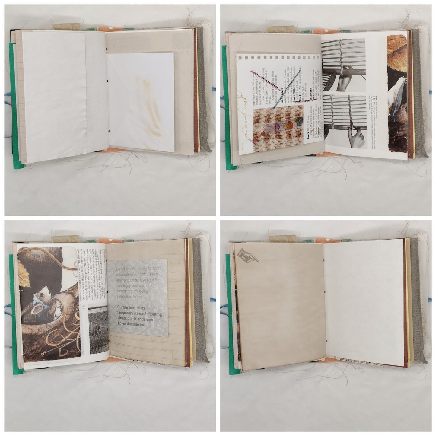 Eclectic Junk Journal 3, Handmade Recycled Journal, Mixed Media Journal