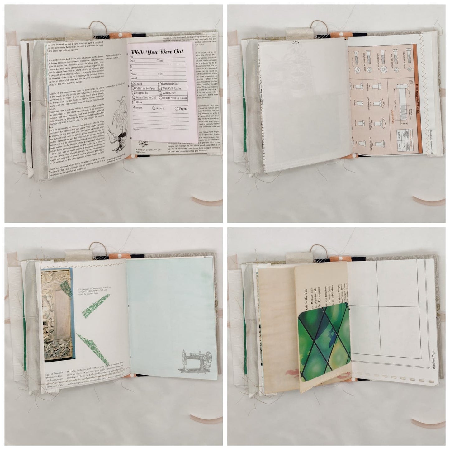 Eclectic Junk Journal 15, Handmade Recycled Journal, Mixed Media Journal