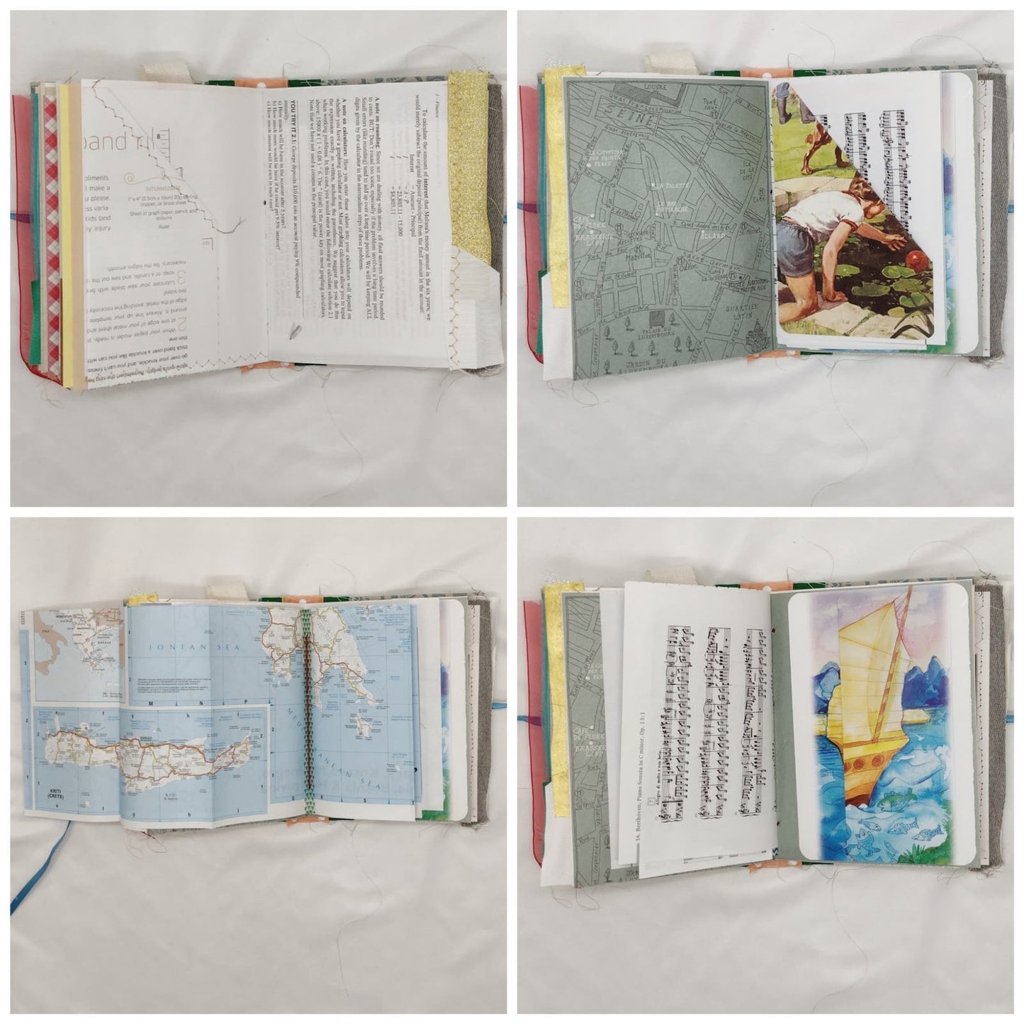 Eclectic Junk Journal 7, Handmade Recycled Journal, Mixed Media Journal