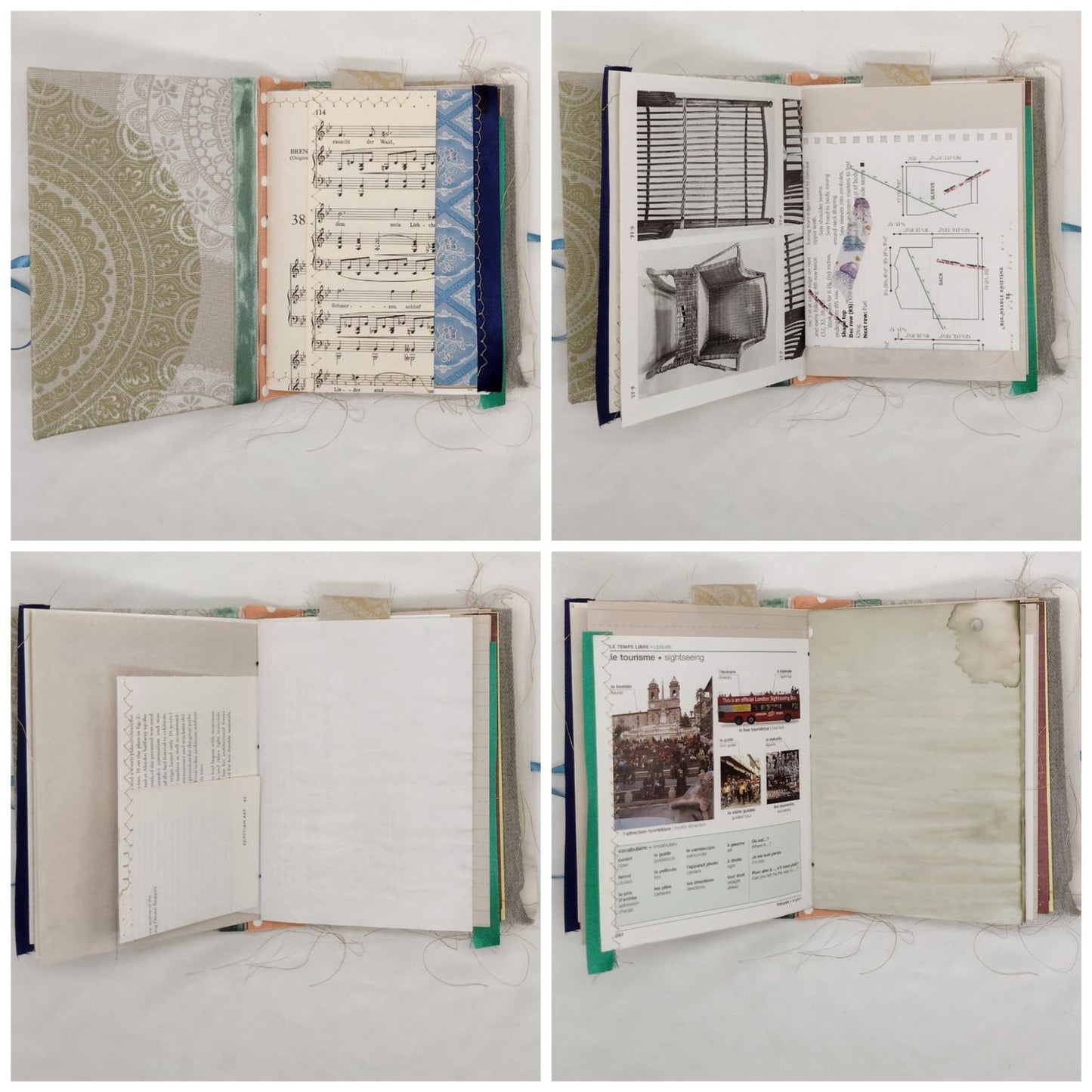 Eclectic Junk Journal 3, Handmade Recycled Journal, Mixed Media Journal