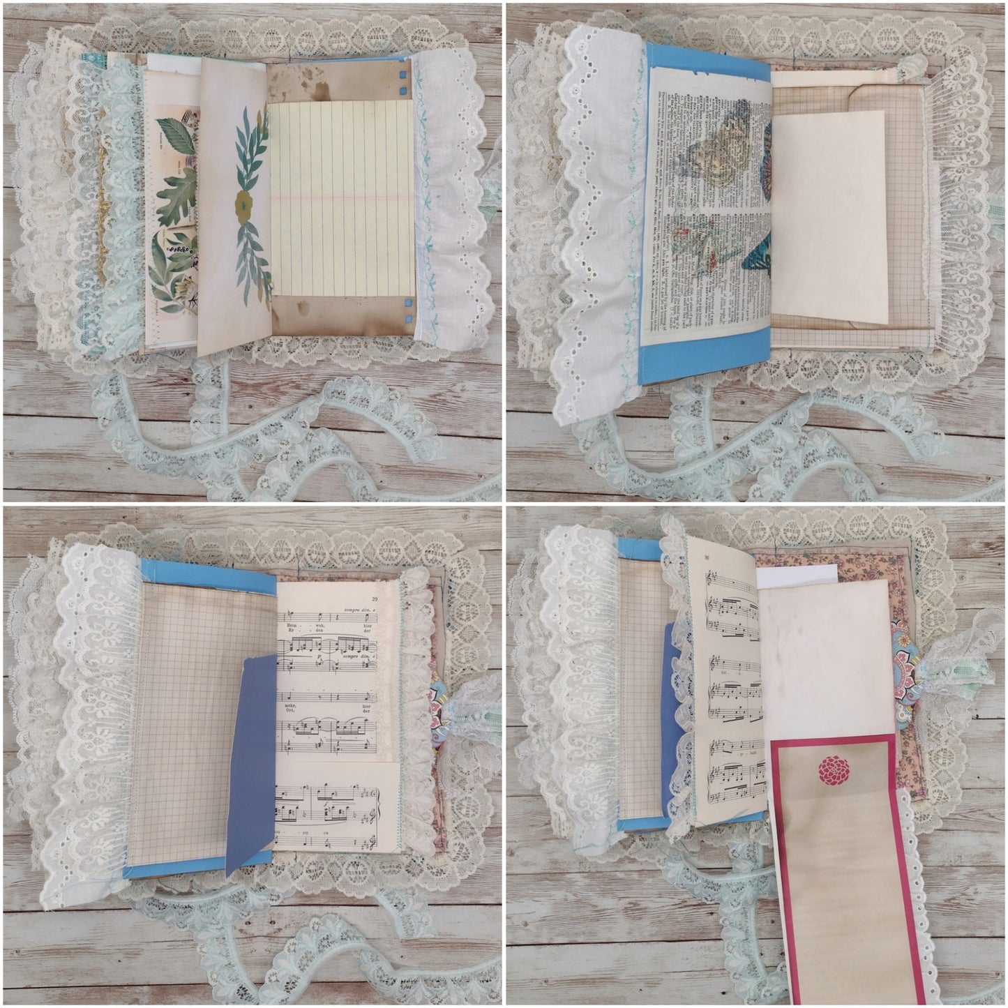Turquoise Embellished Junk Journal: Flowers, Birds and Butterflies (Everything)
