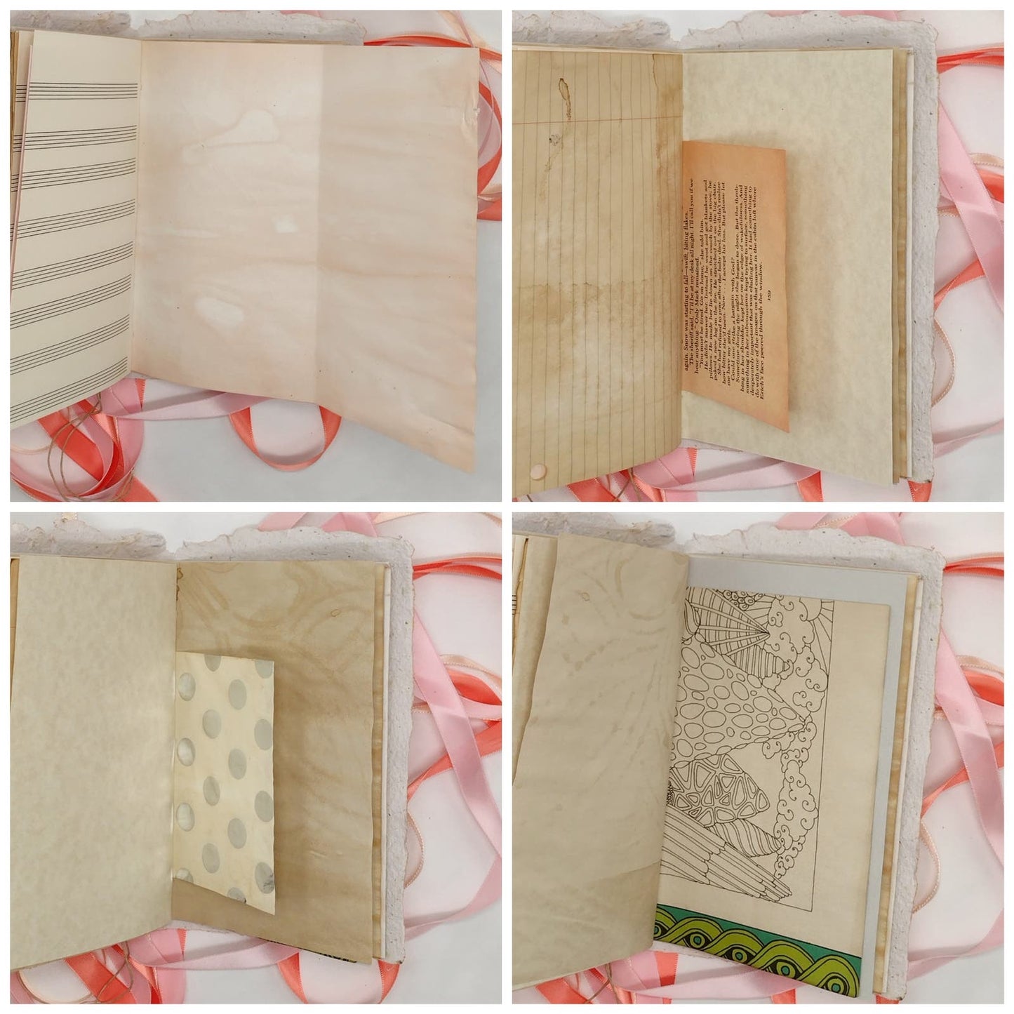 Floral Pink Cover Naked Single Signature Junk Journal
