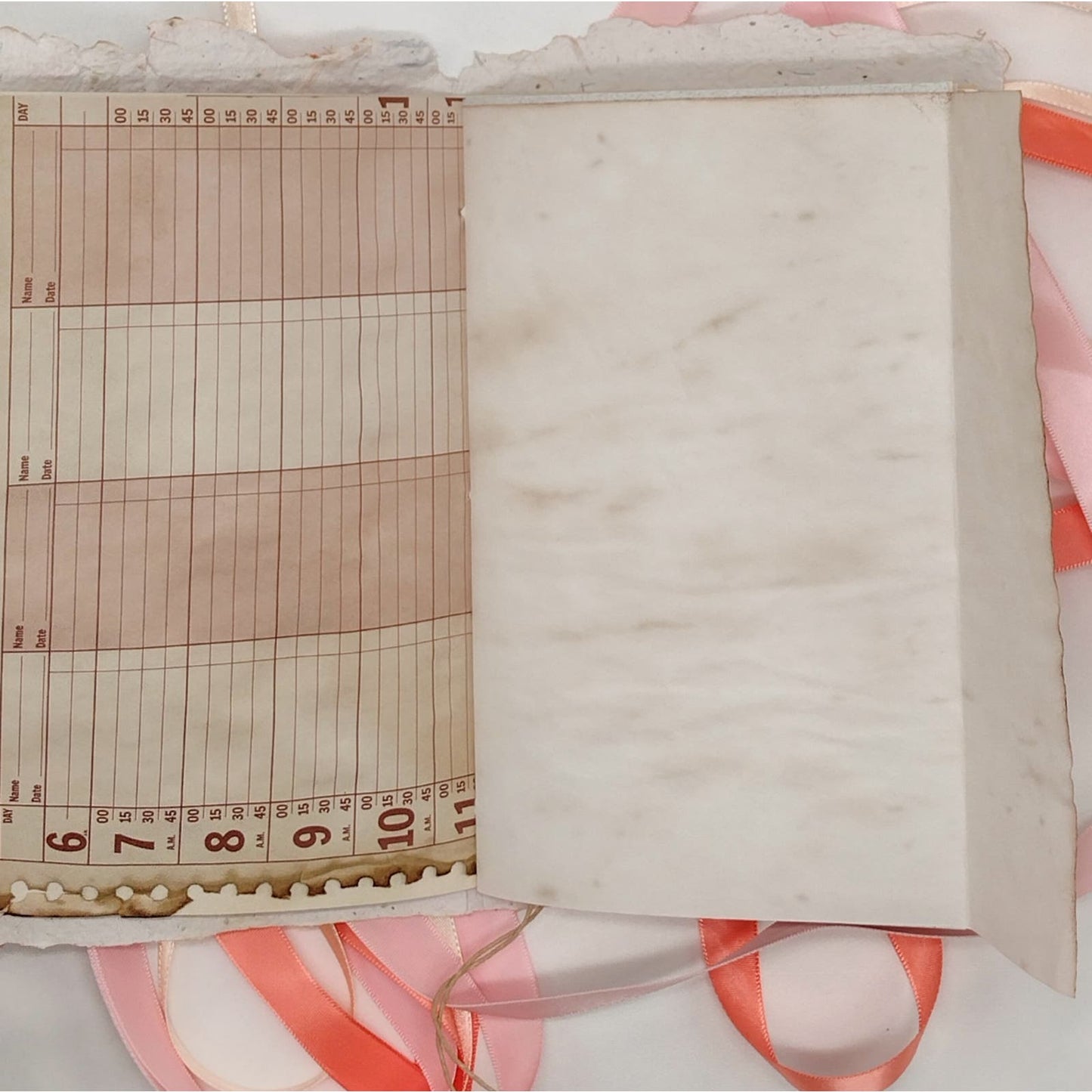 Floral Pink Cover Naked Single Signature Junk Journal