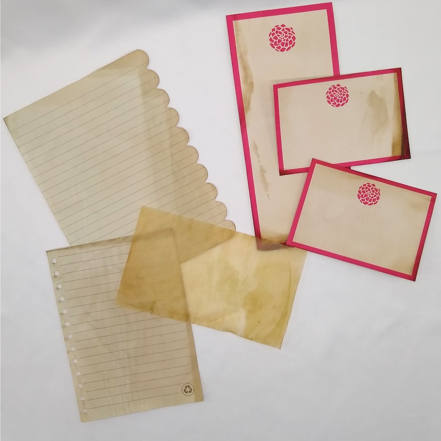 Coffee Dyed Papers Variety Pack 2, Hand Dyed Papers, Junk Journal Supply