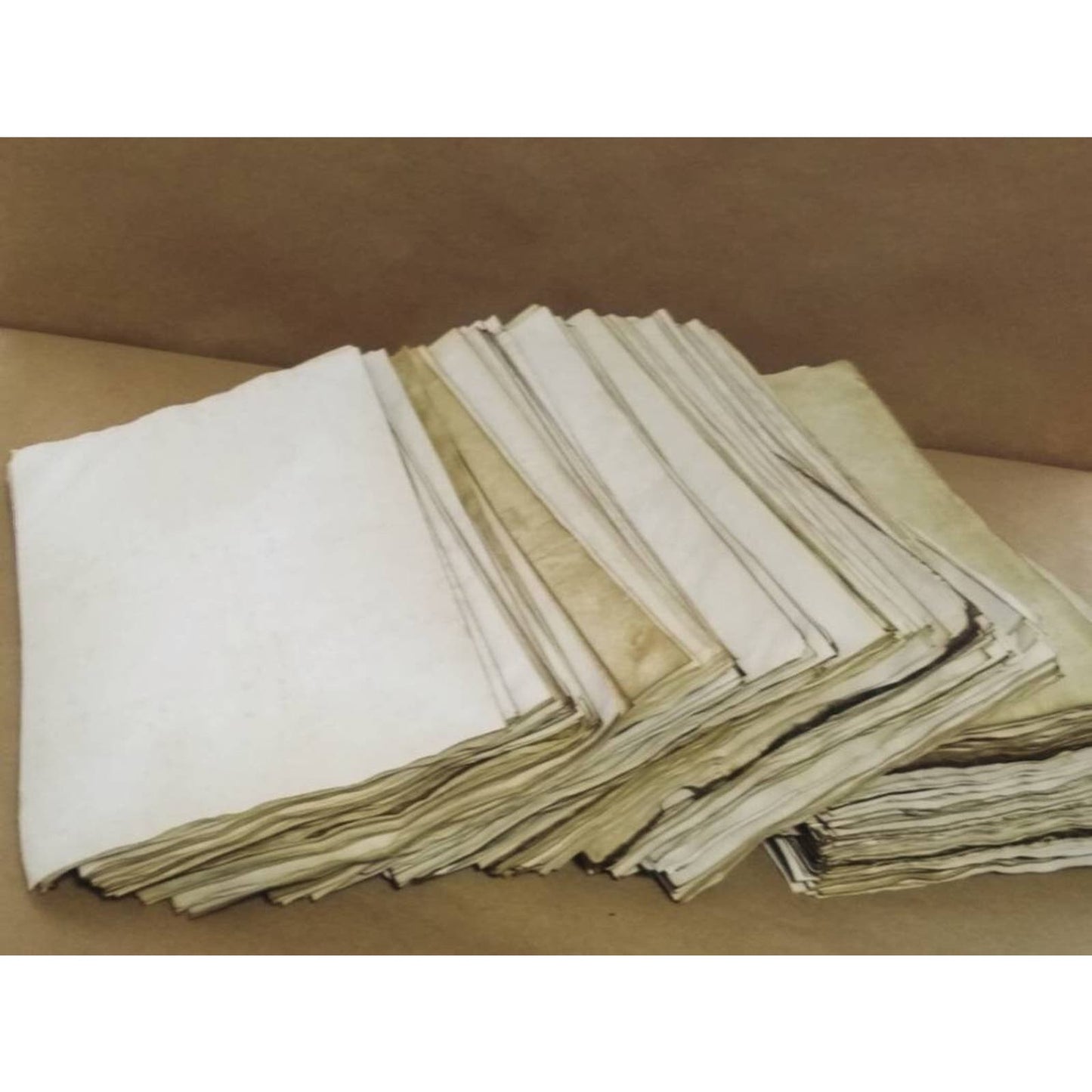 50 Coffee Dyed 8.5"x14" Papers, Hand Dyed Papers, Junk Journal Supply