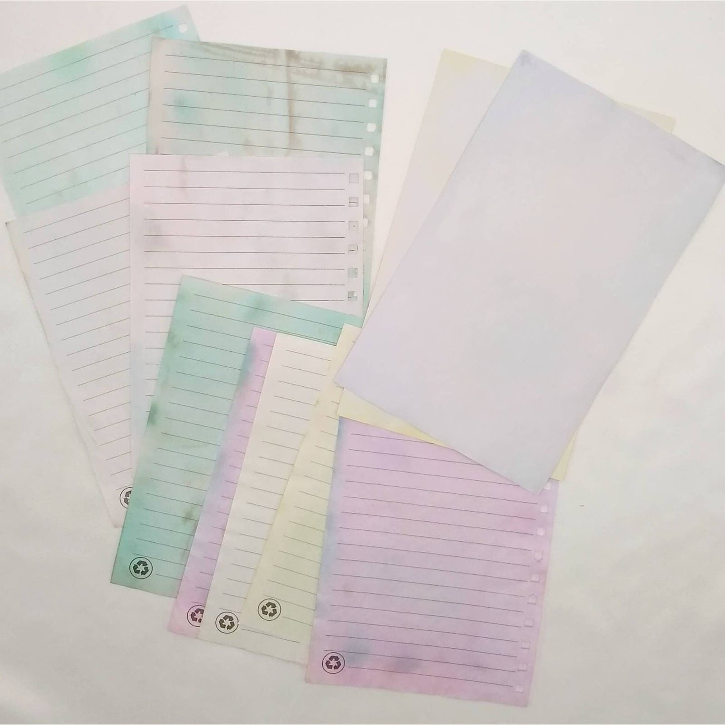 Dyed Papers Variety Pack, Pastel Dyed Paper, Hand Dyed Papers, Junk Journal Supply