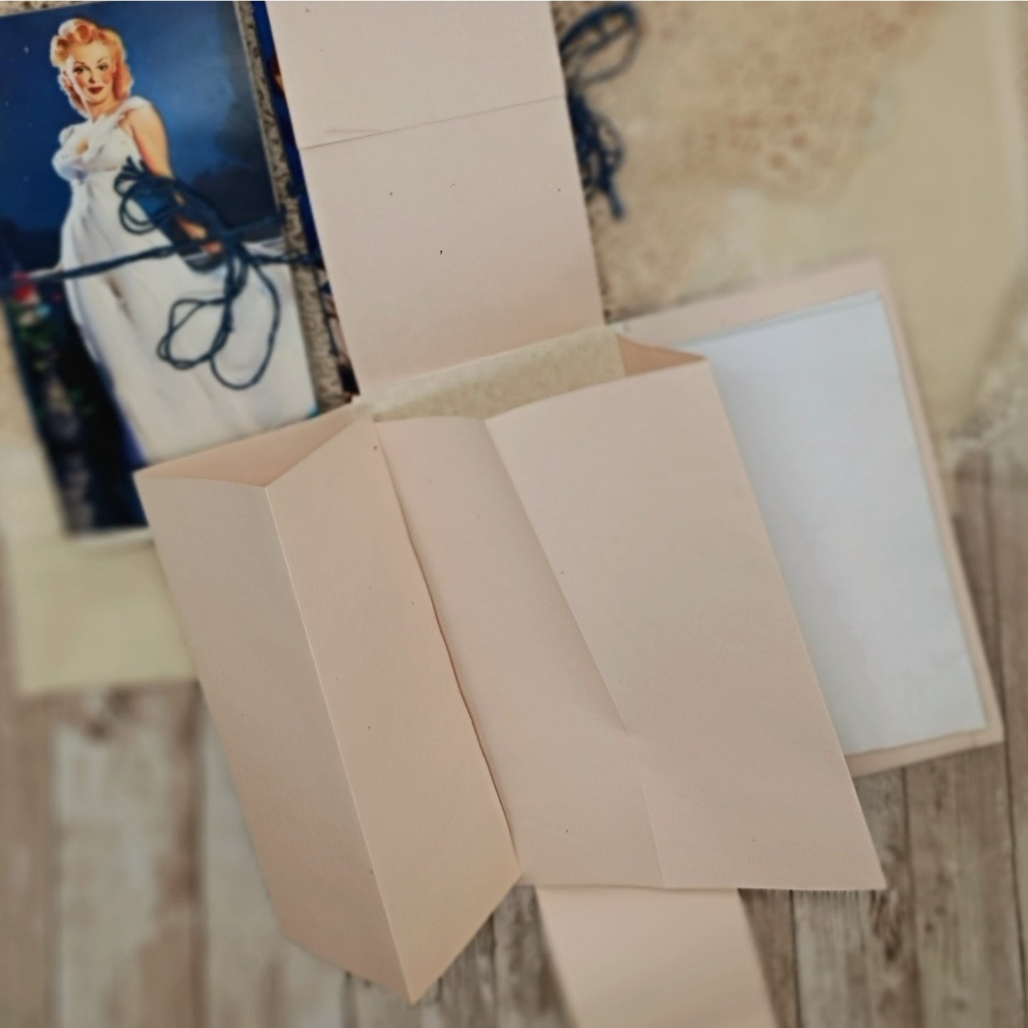 Blue Traveler's Notebook Inserts, 3 Vintage Pin-up Girl Handmade Notebooks