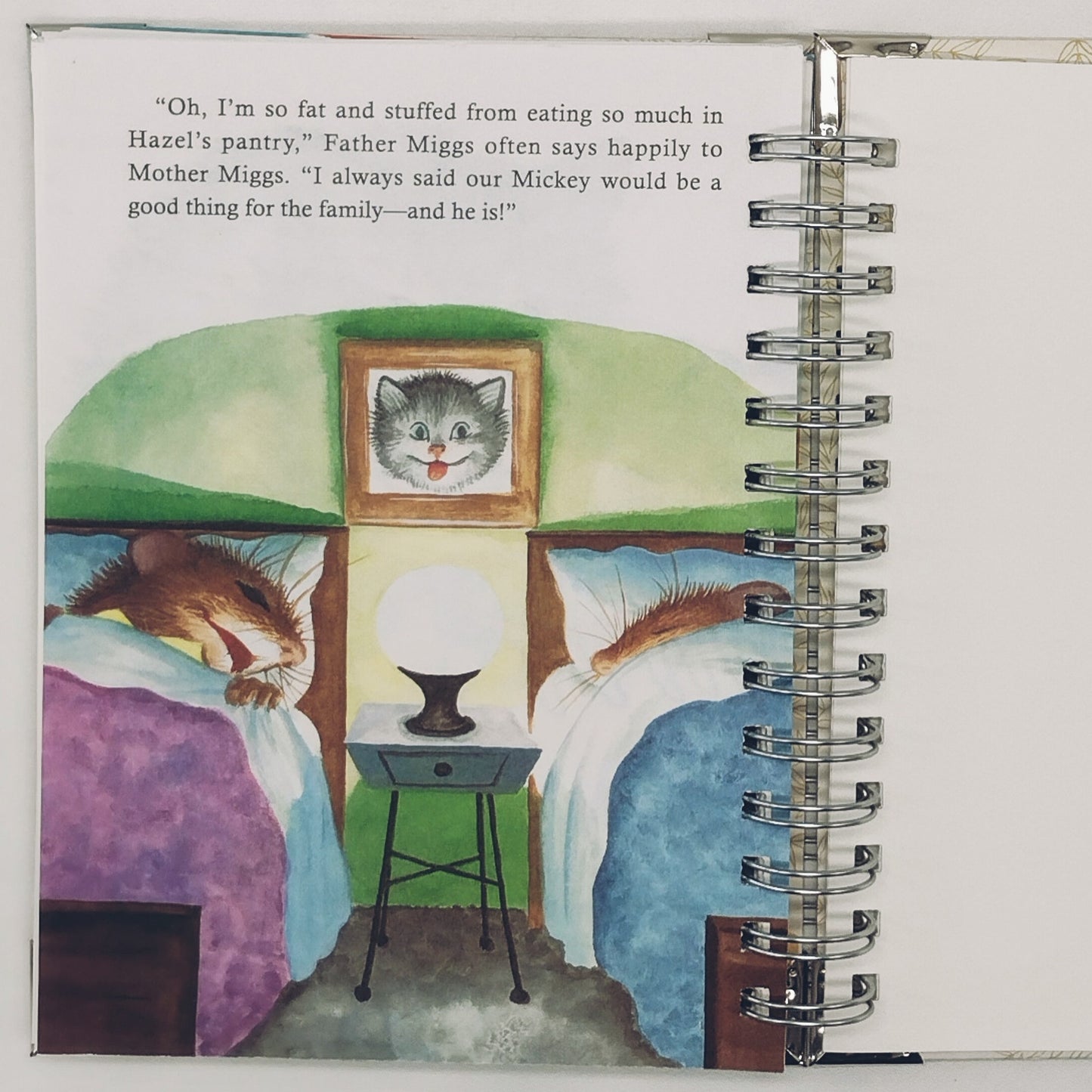 Recycled Spiral Notebook Diary, The Kitten Who Thought, Altered Book Journal