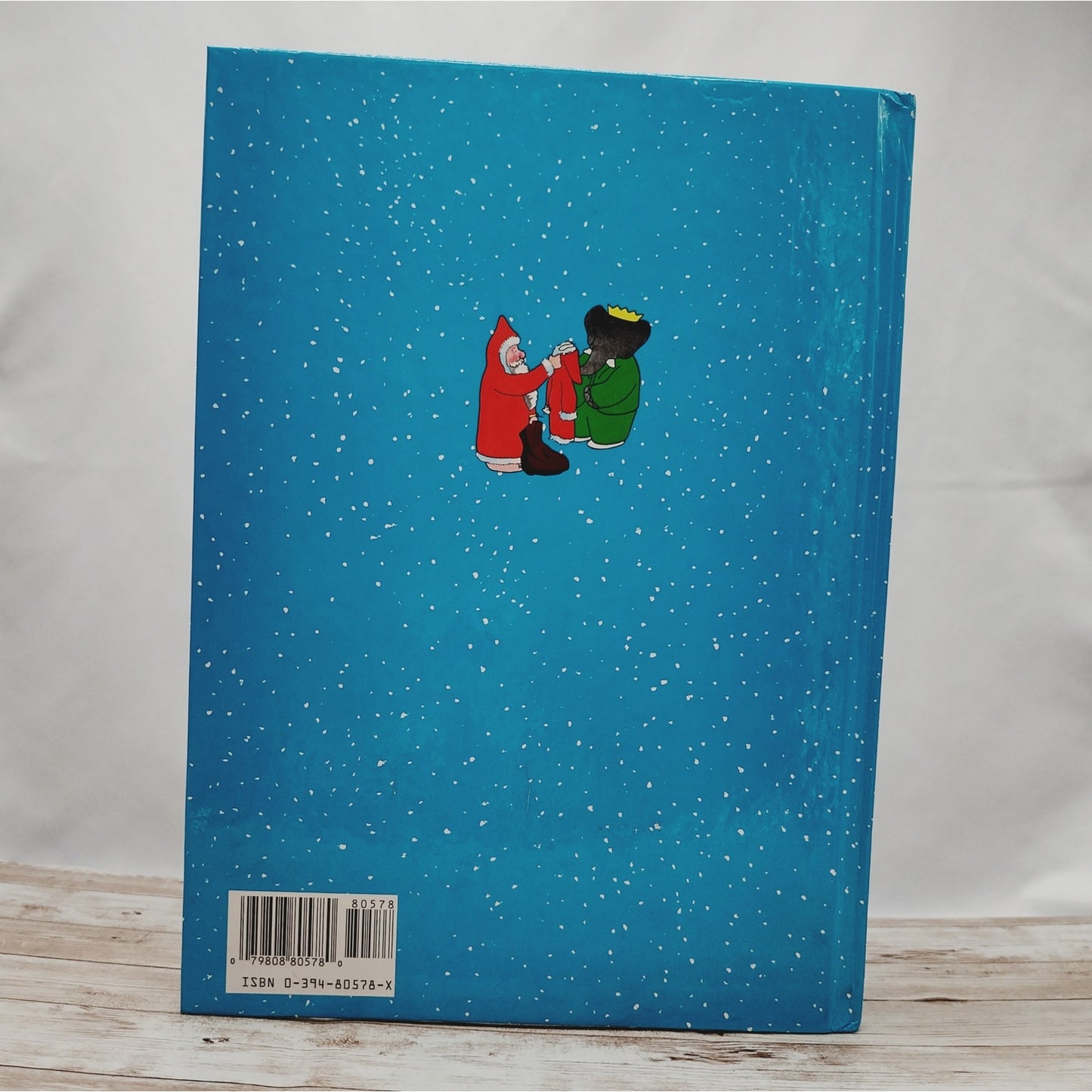 Babar and Father Christmas Altered Book Journal, Recycled Diary