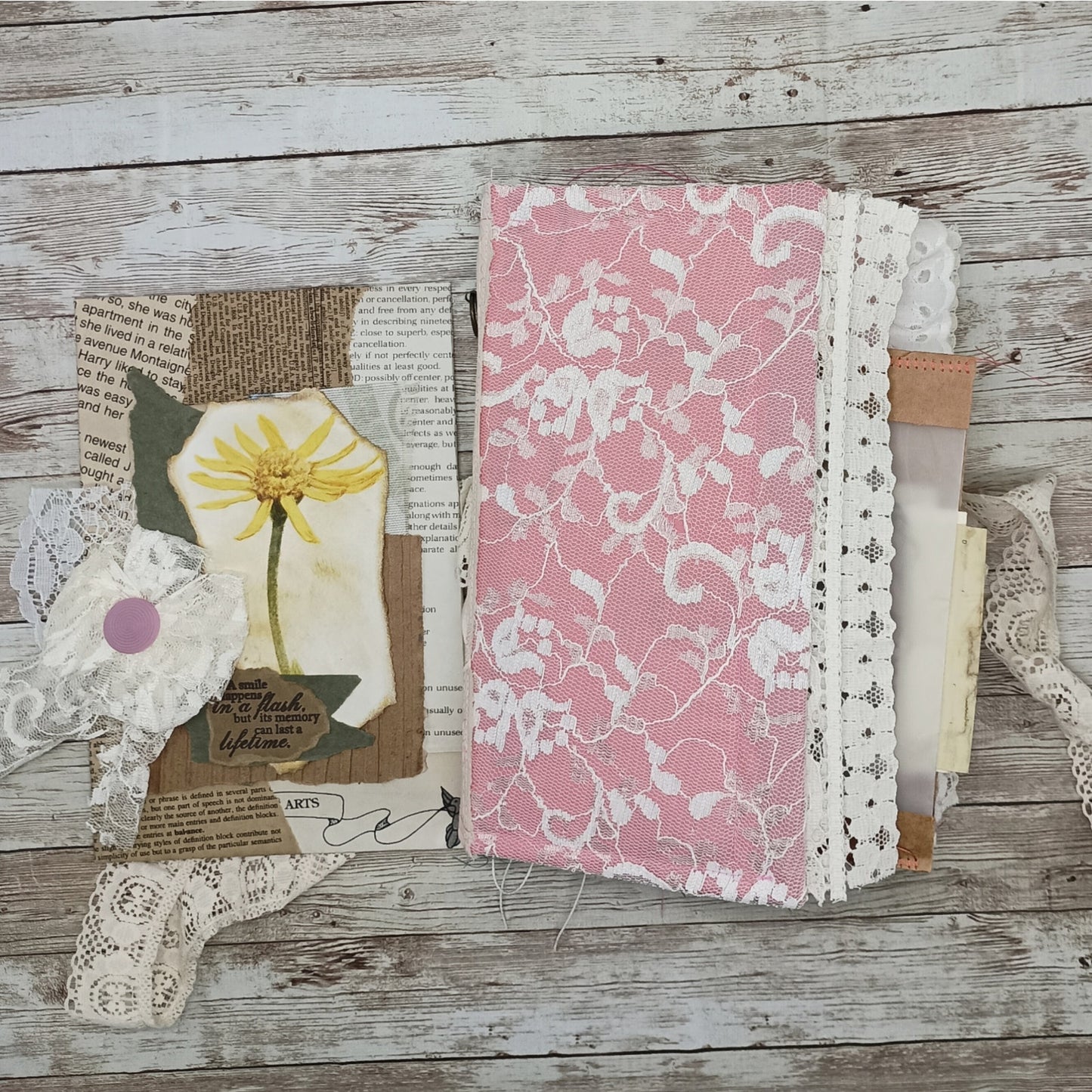 Pink Embellished Junk Journal: Flowers, Birds and Butterflies (Lifetime)