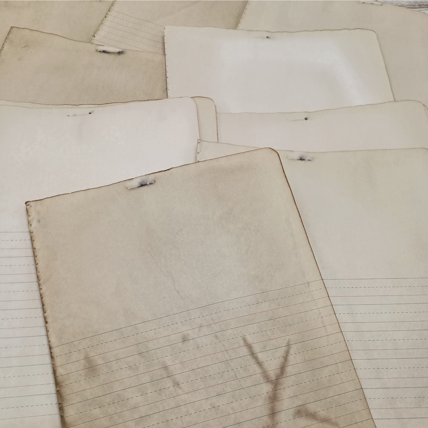 Child Composition Papers, 25 Coffee Dyed 9.5x14.5 Sheets, Hand Dyed Papers