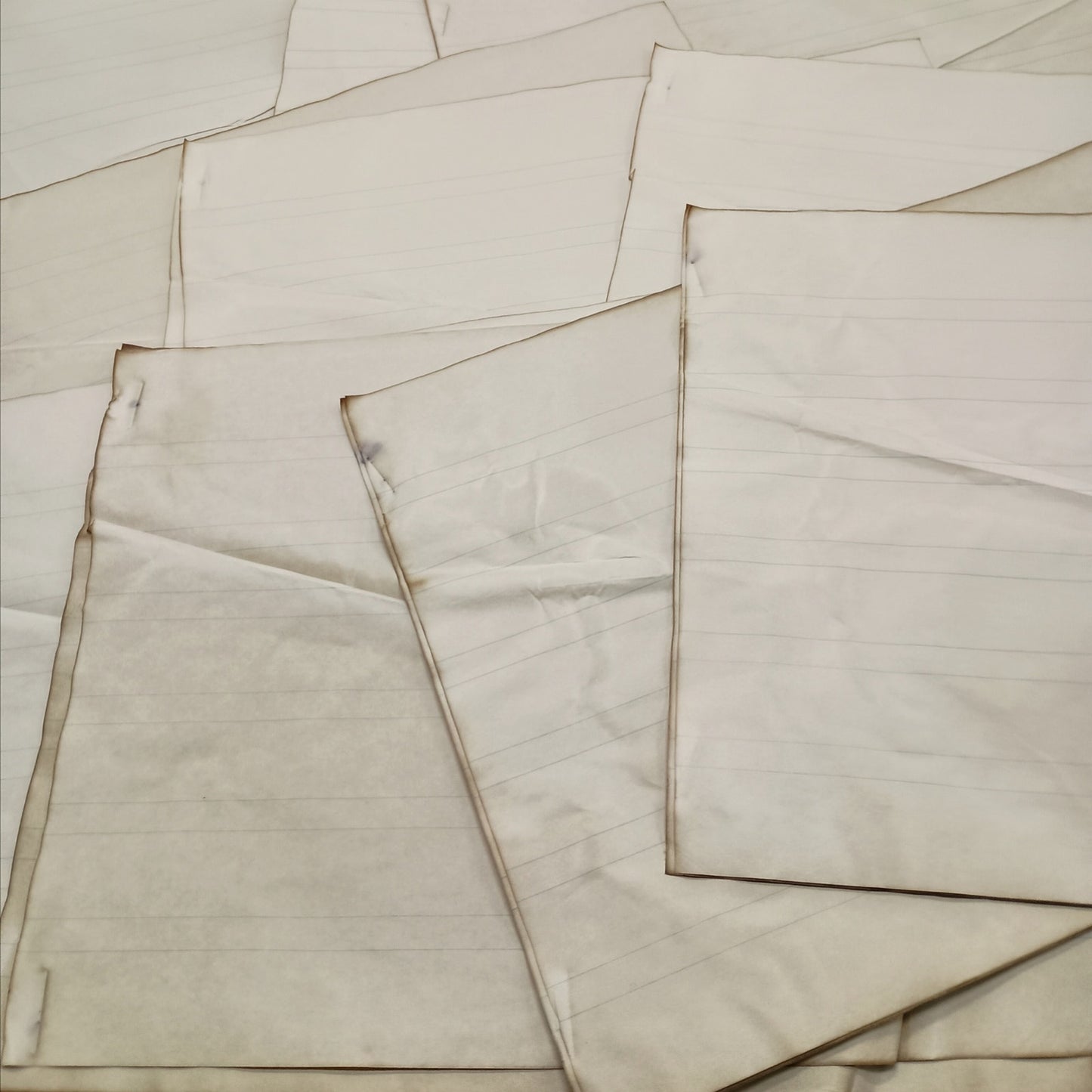 20 Coffee Dyed Child Writing Papers, 11x8.5 Sheets, Hand Dyed Papers