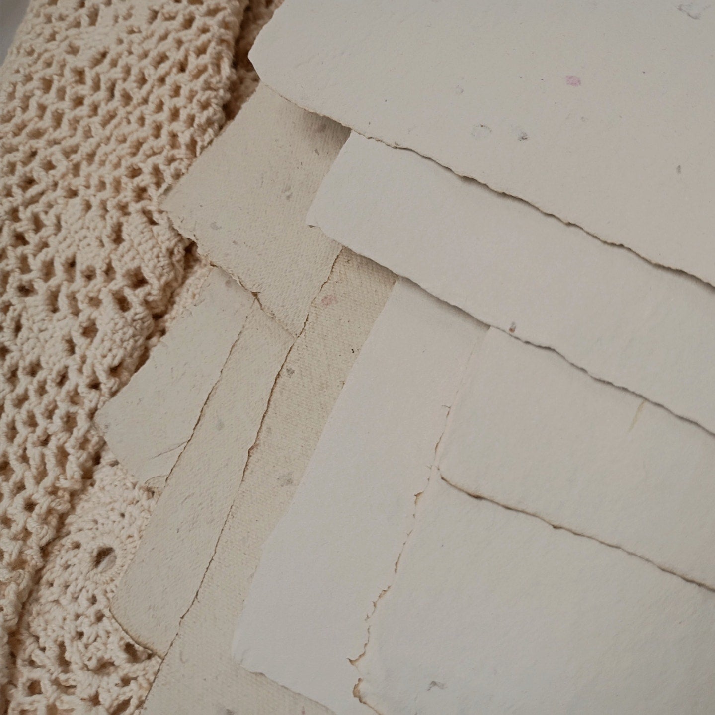 Handmade Papers with Floral Inclusions, 10 Lighter Weight Recycled Sheets