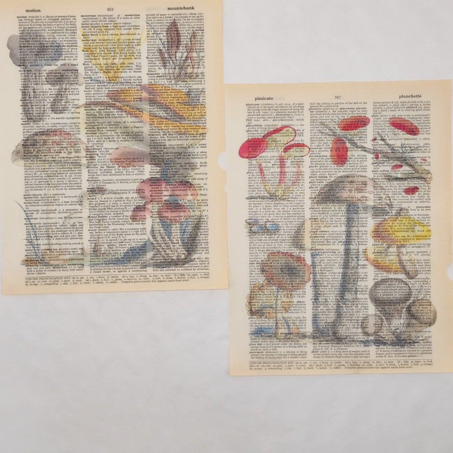 Mushroom Dictionary Prints 2, Colorful Mushroom Prints, Book Page Prints
