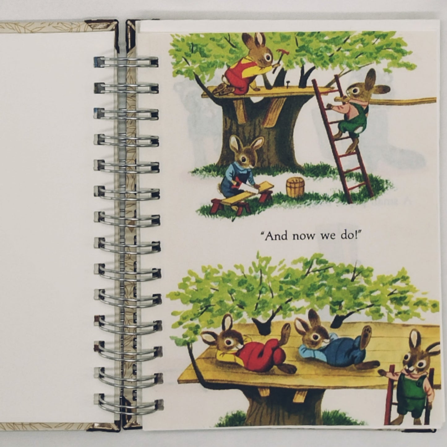 Recycled Spiral Notebook Diary, Just For Fun, Altered Book Journal
