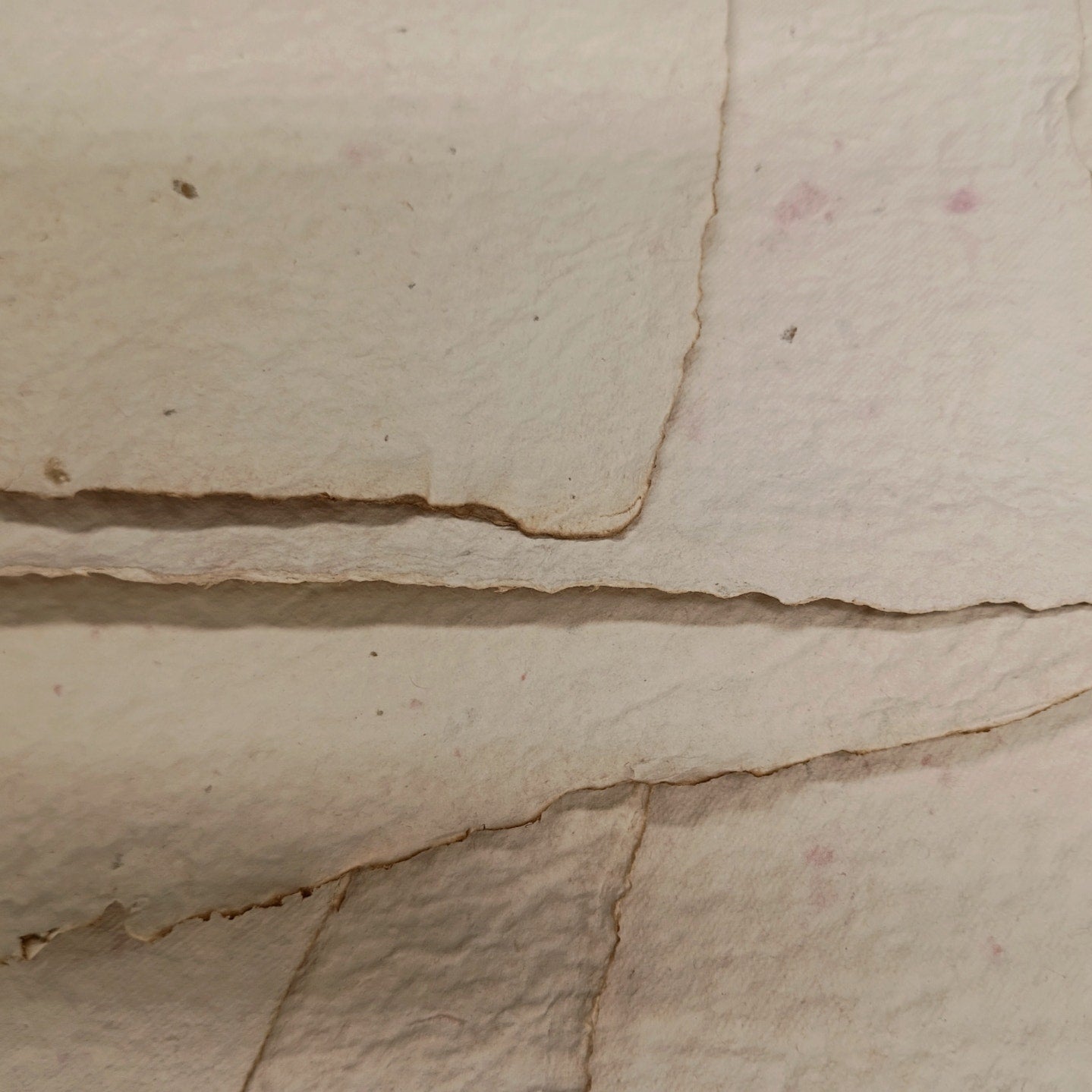 Heavy Weight Handmade Papers with Floral Inclusions, 10 Thick Sheets