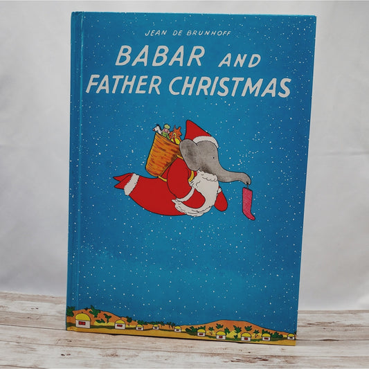 Babar and Father Christmas Altered Book Journal, Recycled Diary