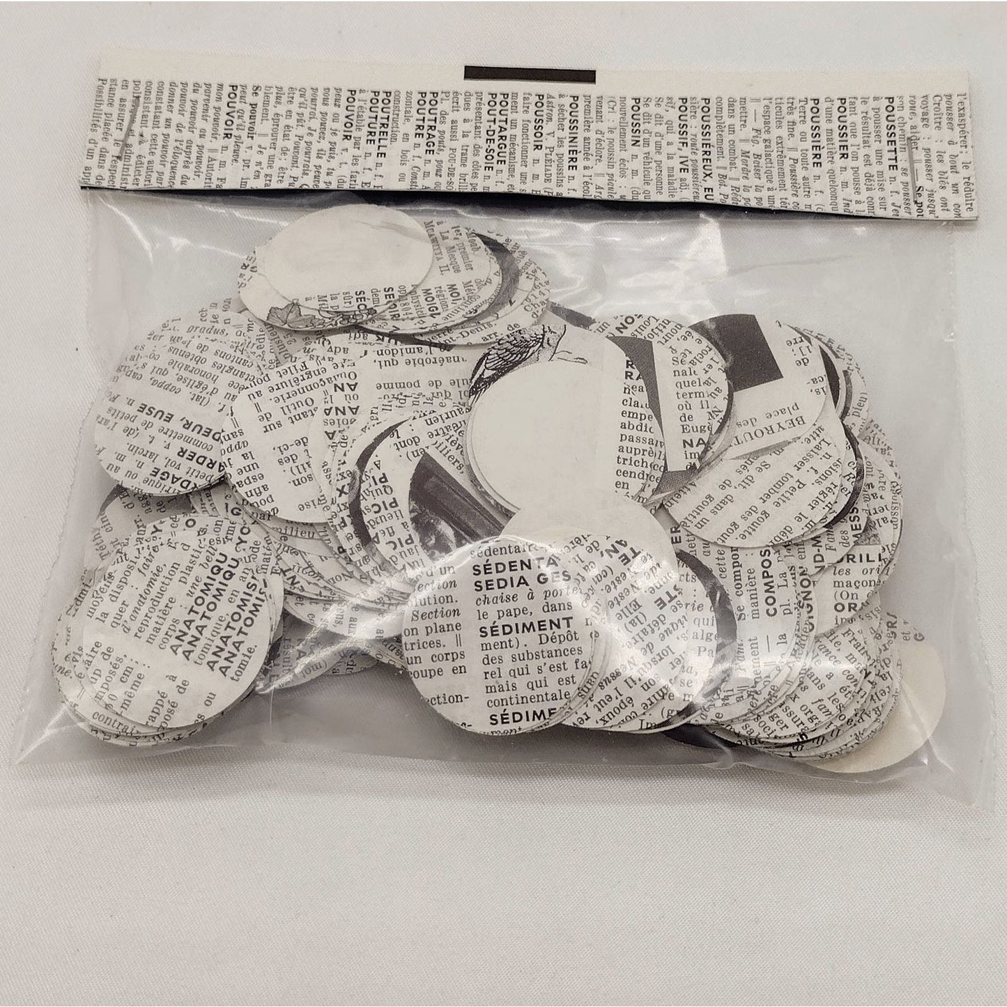 French Dictionary Confetti, Repurposed Book Pages