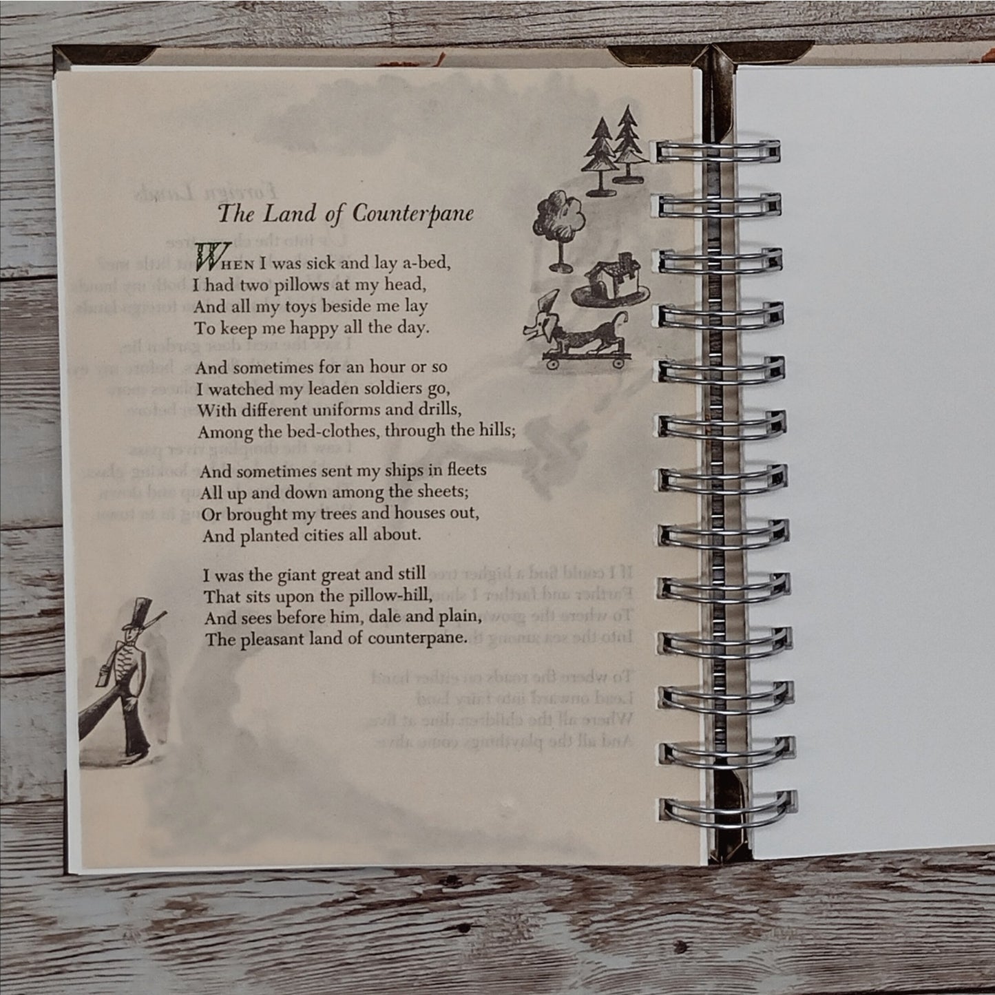 Recycled Spiral Notebook Diary, A Child's Book of Verses, Altered Book Journal