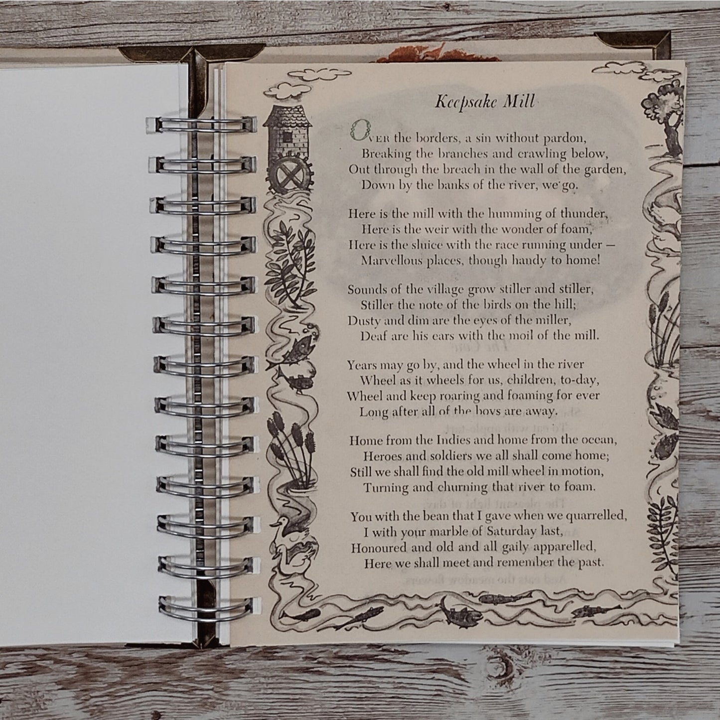 Recycled Spiral Notebook Diary, A Child's Book of Verses, Altered Book Journal
