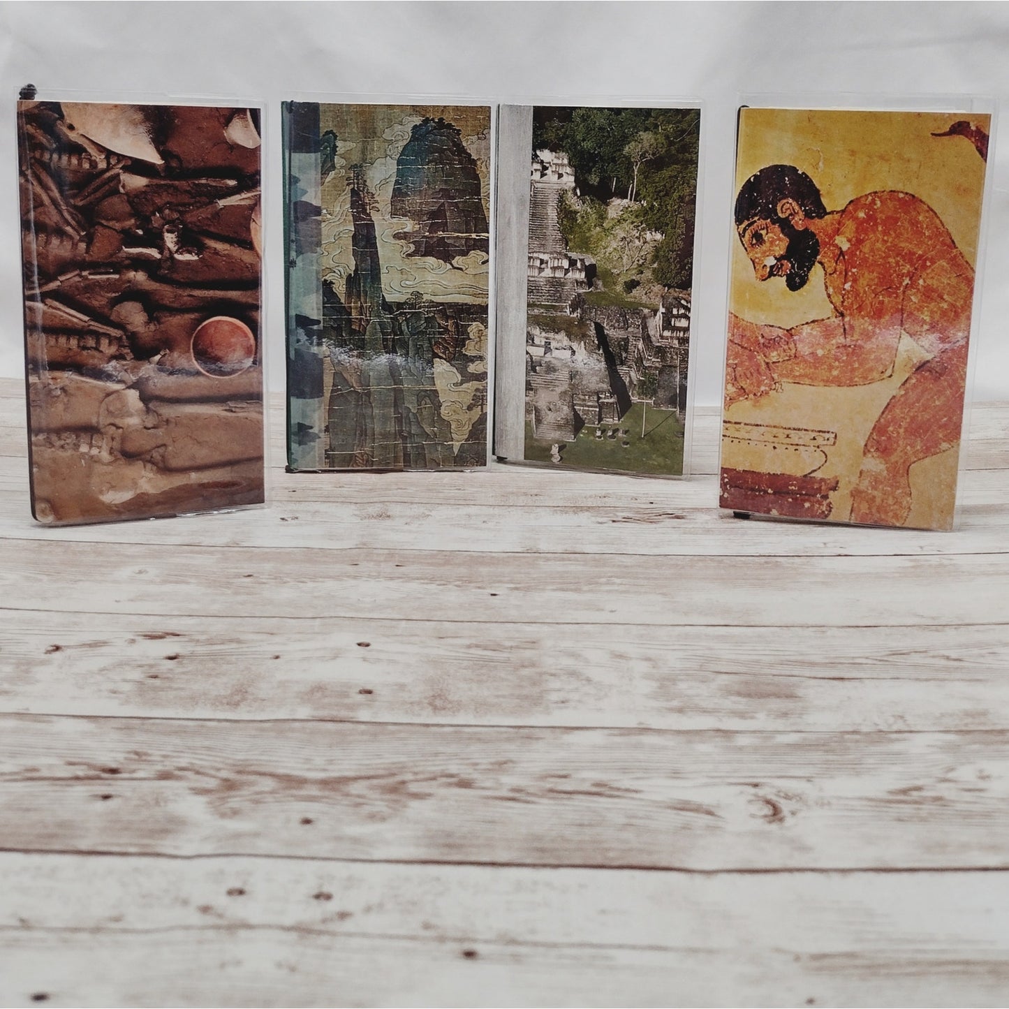 Art Themed Small Travel Journals with Protective Covers, Handmade Small Notebook