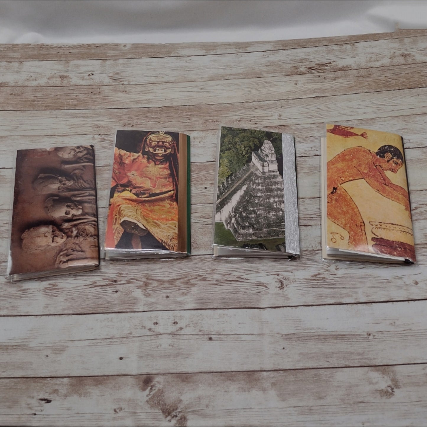 Art Themed Small Travel Journals with Protective Covers, Handmade Small Notebook