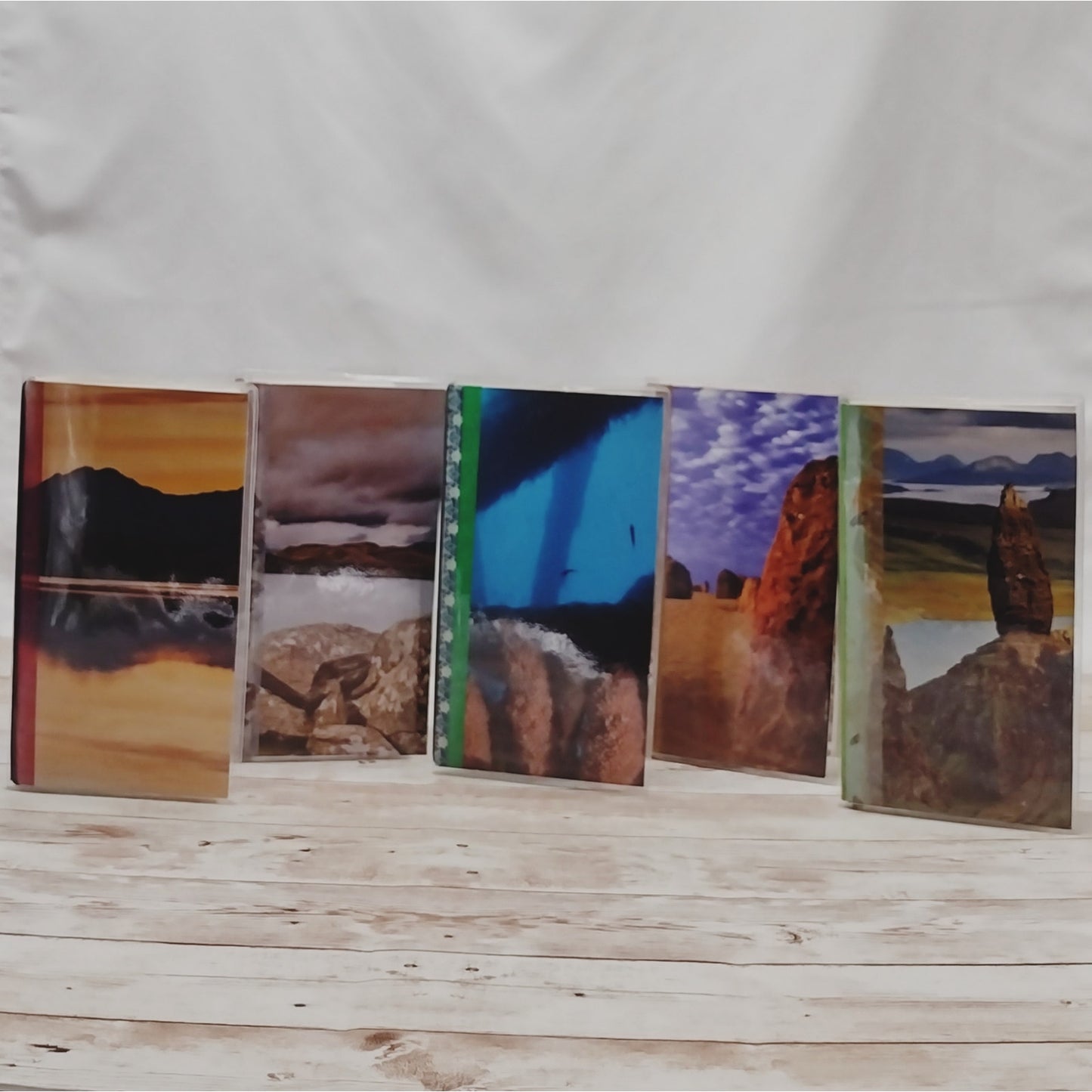 Nature Themed Small Travel Journals with Protective Covers, Handmade Small Notebook