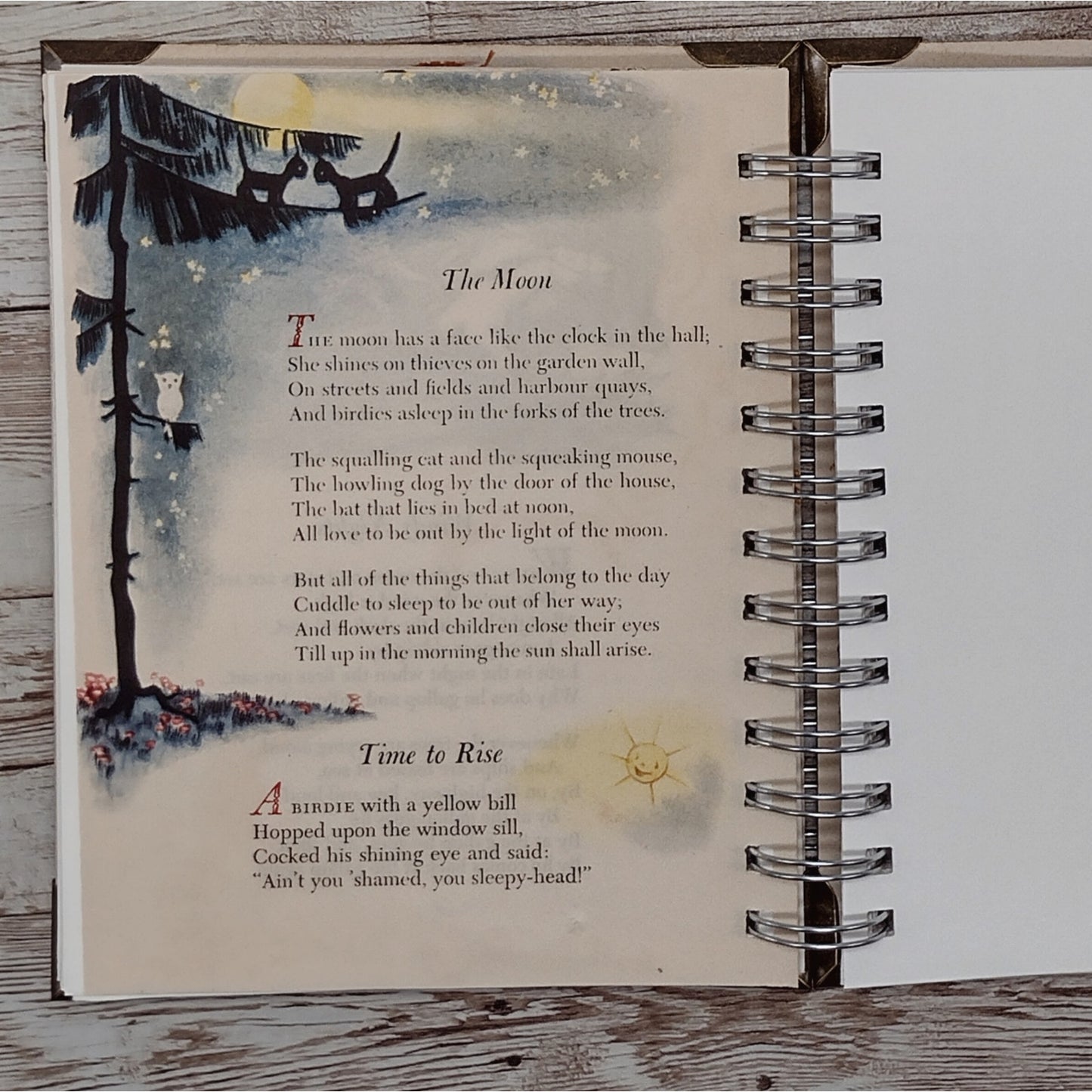 Recycled Spiral Notebook Diary, A Child's Book of Verses, Altered Book Journal